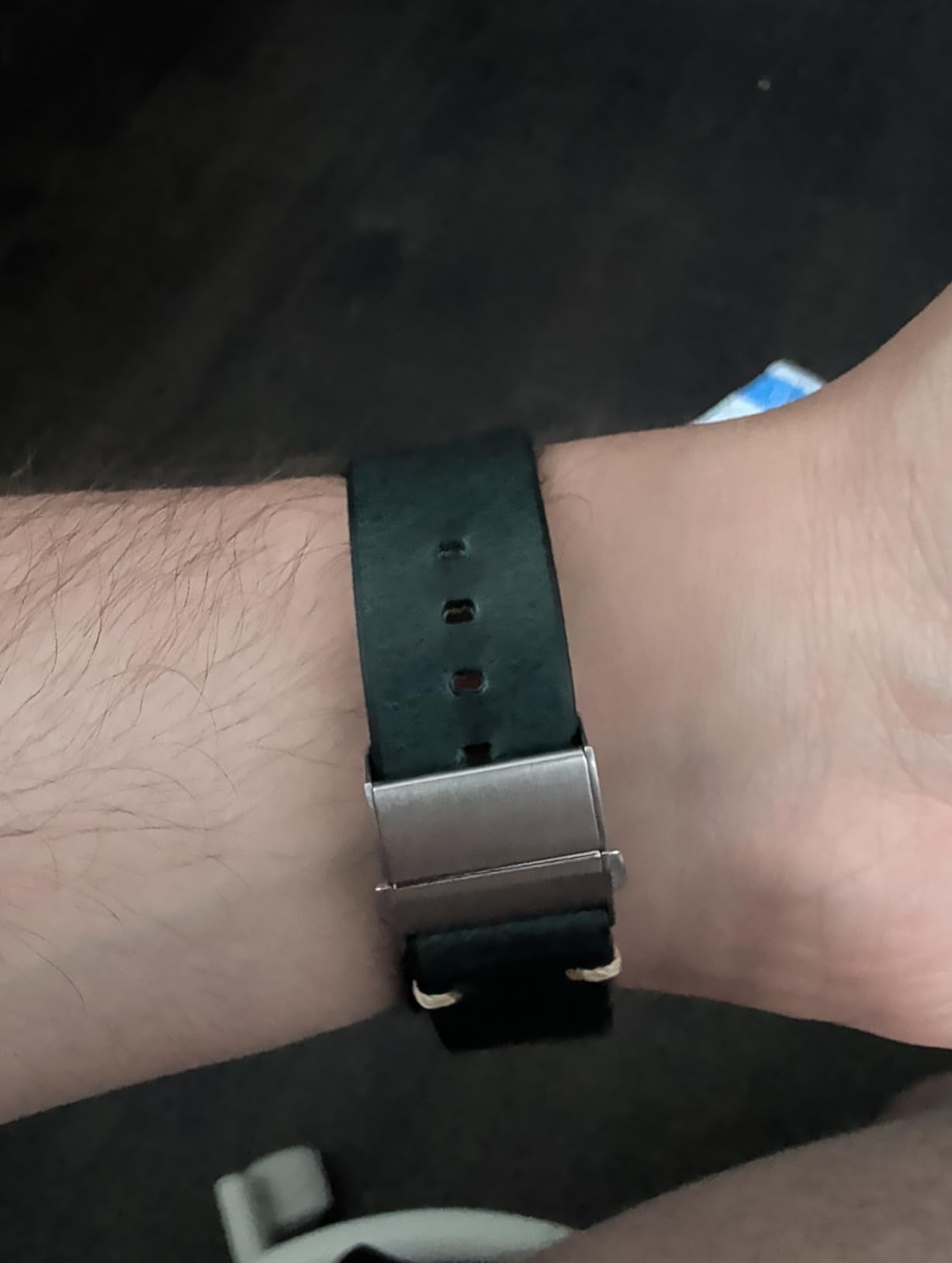 leather Watch Band Retro Oil Wax Leather, 18mm 19mm 20mm 21mm 22mm Quick Release Foldover Clasp Watch Straps for Men and Women customer photo 1