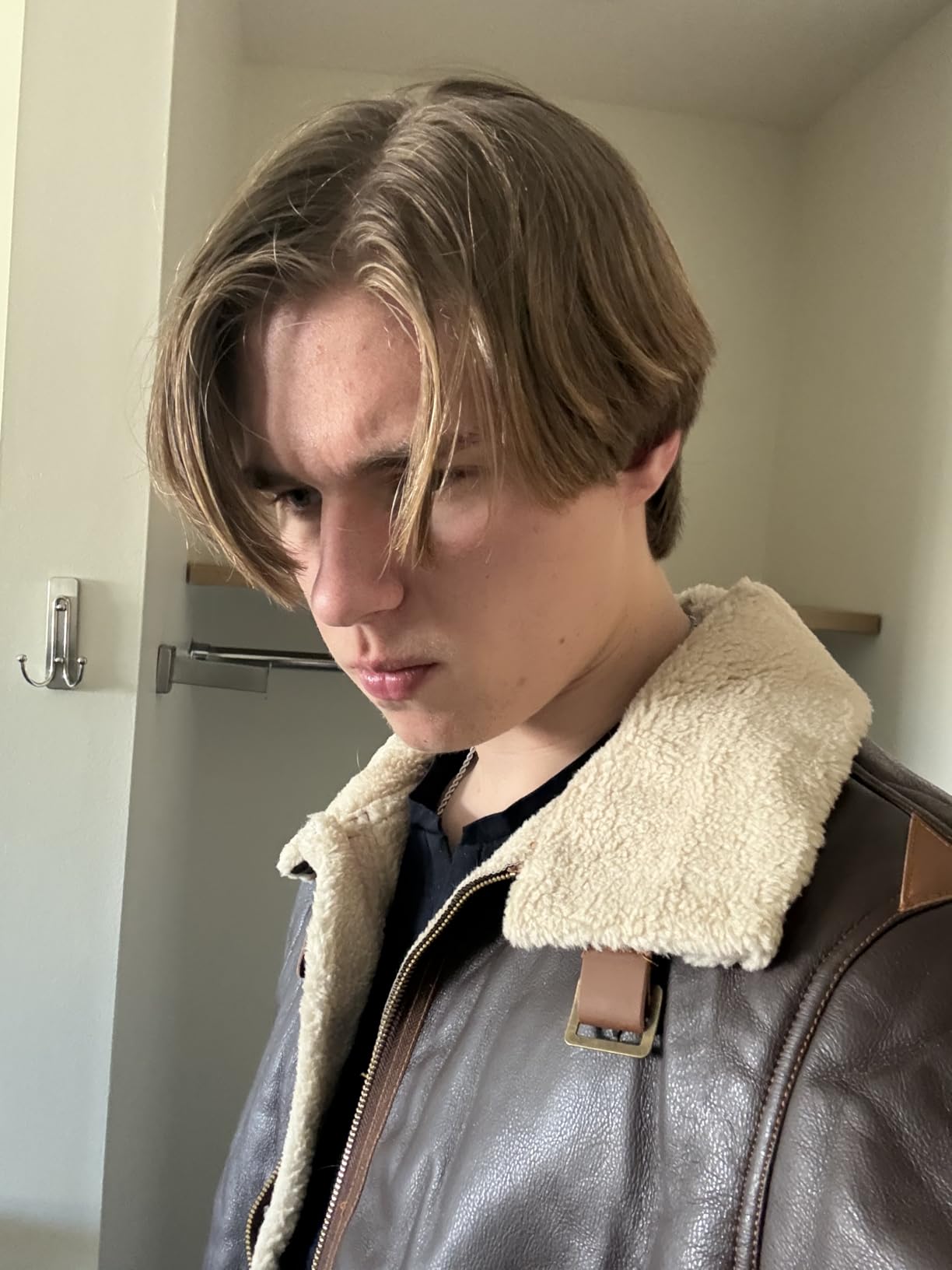 HOOD CREW Men's Bomber Jacket Winter Coat Stylish Faux Fleece Lined Leather Jackets customer photo 2