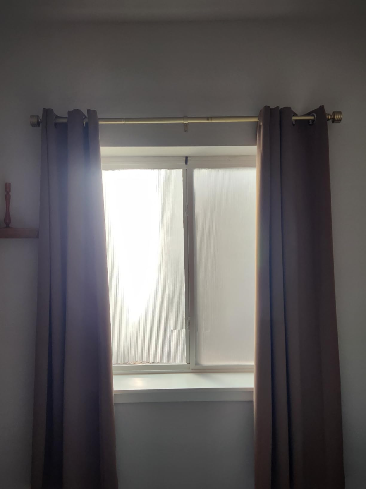 rabbitgoo Reeded Glass Window Privacy Film, Non Adhesive, 17.5