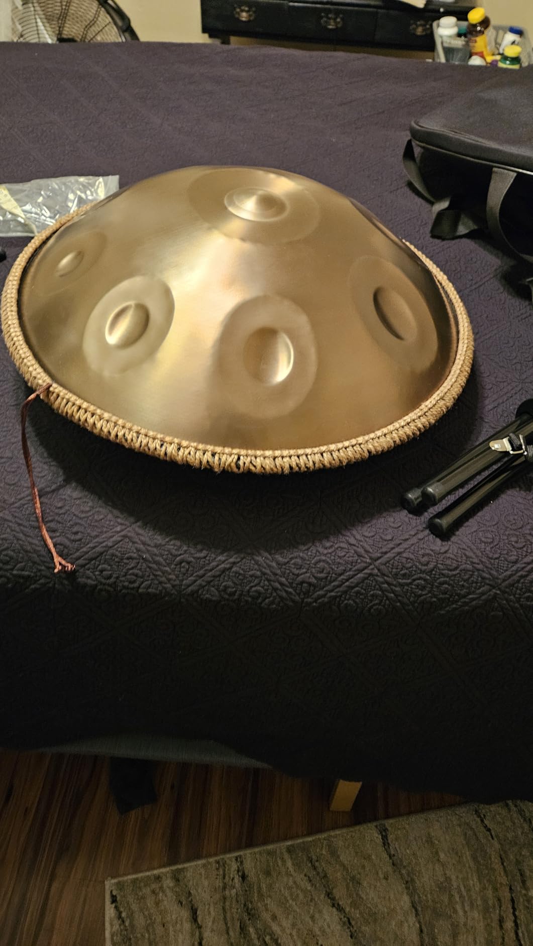 Handpan 22 Inches Drum Set, 440Hz 10 Notes Hand Drum Instrument, Premium Steel Hand Drum, Includes Carrying Case, Drumsticks, Spiral Wraps, Instruction Guide customer photo 2