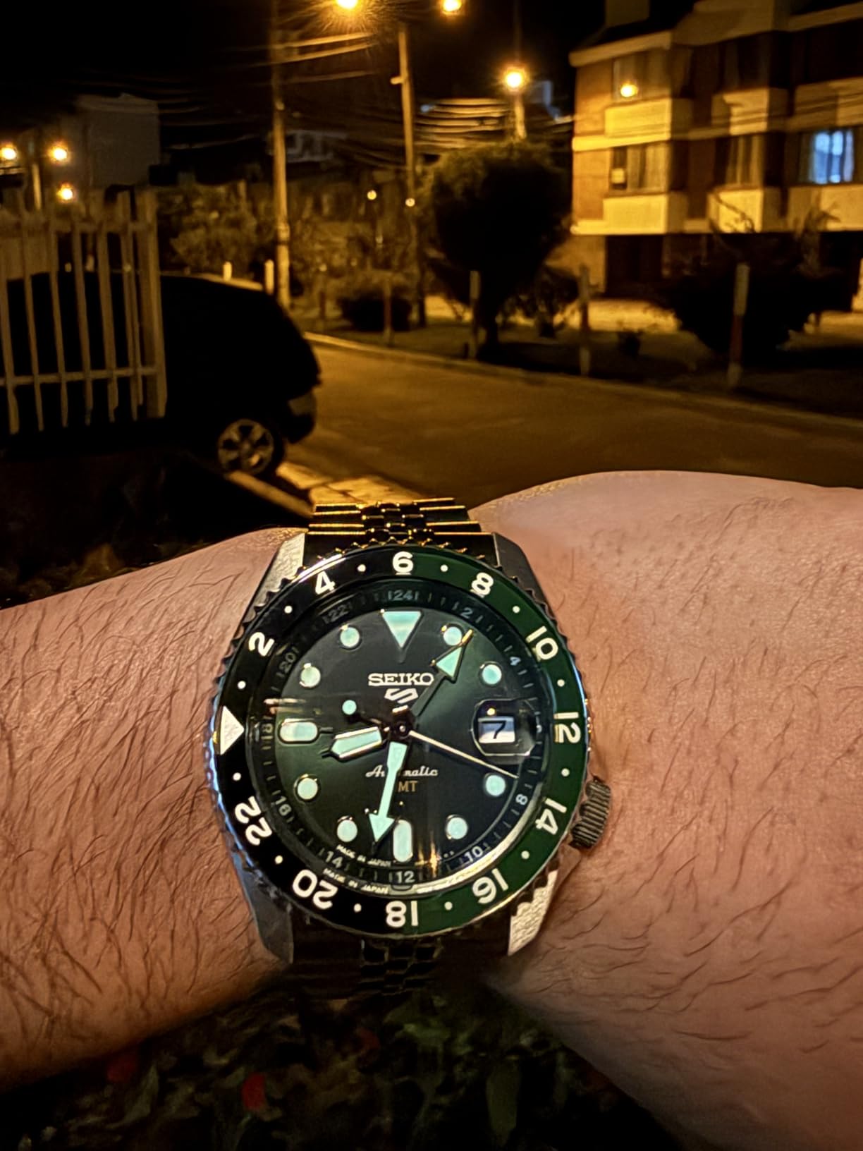 SEIKO 5 Sports SKX GMT Automatic Green Dial Sprite Bezel Men's Watch SSK035 customer photo 1