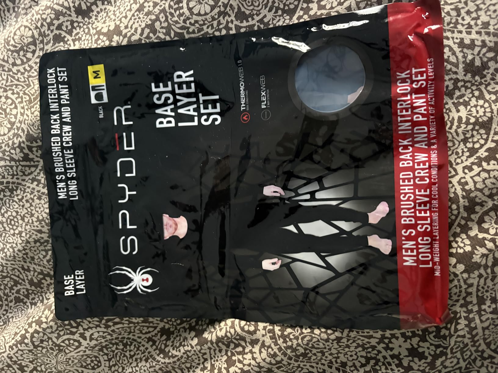 Spyder Mens Thermal Underwear Set - 2 Piece Soft Stretch Fleece Lined Thermal Shirt and Long Johns customer photo 2