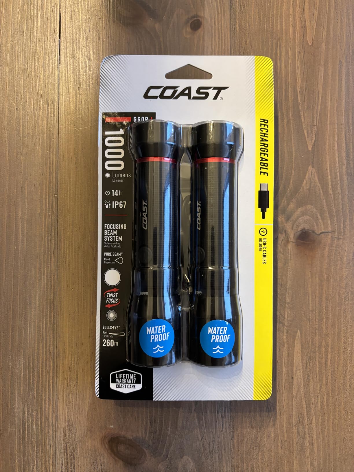 Coast G60R 1000 Lumen Waterproof Rechargeable LED Flashlight, 2-Pack customer photo 1