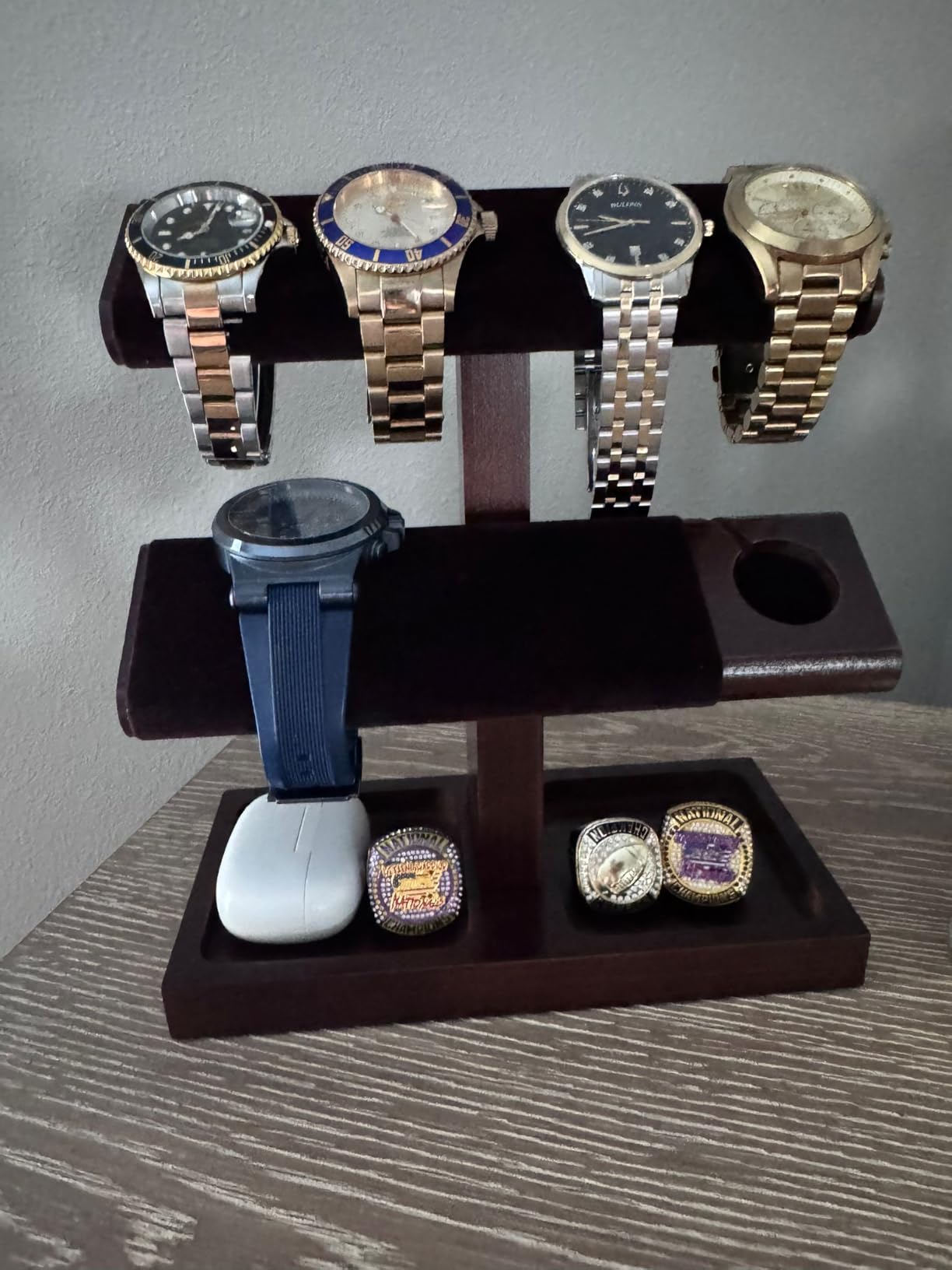 ProCase Wood Watch Display Stand Holder for Men, Wristwatch Tower with T-Bar Design, Hanging Watch Rack, Wooden Wrist Watch Tree customer photo 2