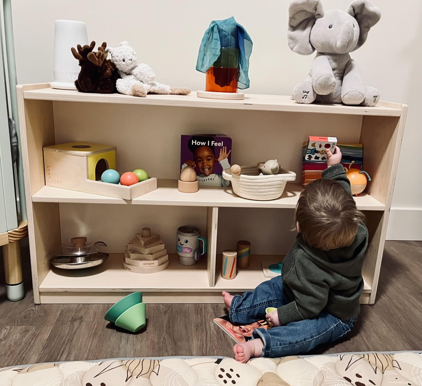 Lovevery, The Montessori Playshelf, 2-in-1 Storage Shelf Makes Toy Rotation and Storage Simple, 100% Birchwood Design customer photo 2