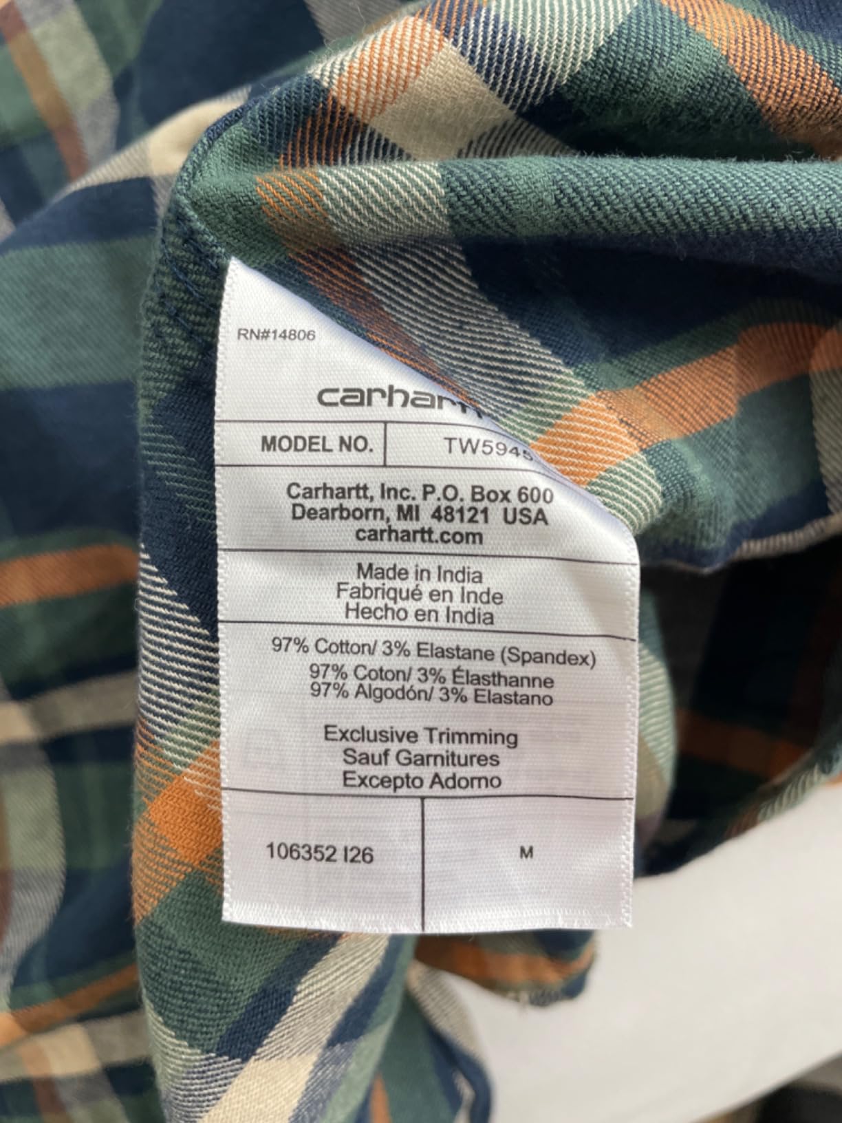 Men's Rugged Flex Relaxed Fit Midweight Flannel Long-Sleeve Plaid Shirt customer photo 2