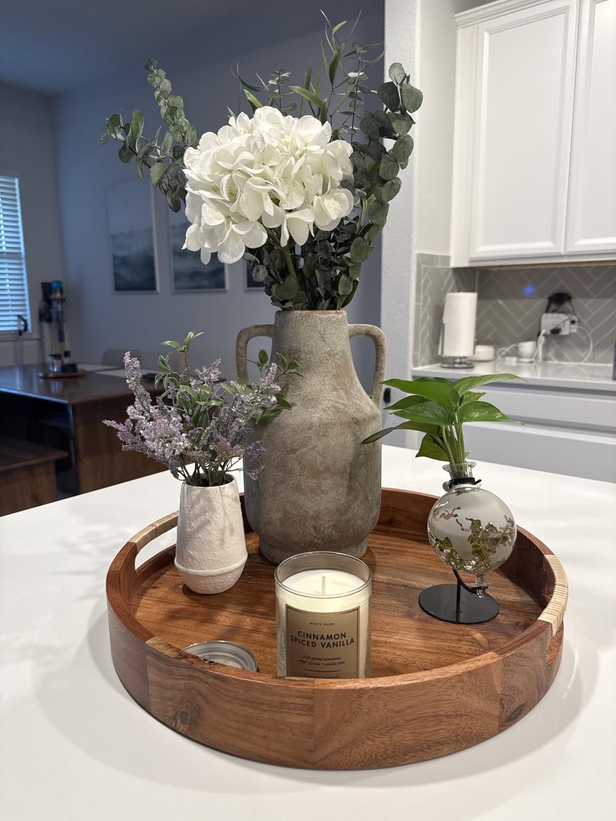 Ceramic Flower Vase with Handles, 11 inch Tall Vase for Centerpieces, Large Decorative Terracotta Vases, Farmhouse Rustic Vases for Home Decor, Living Room, Table, Neutral customer photo 2