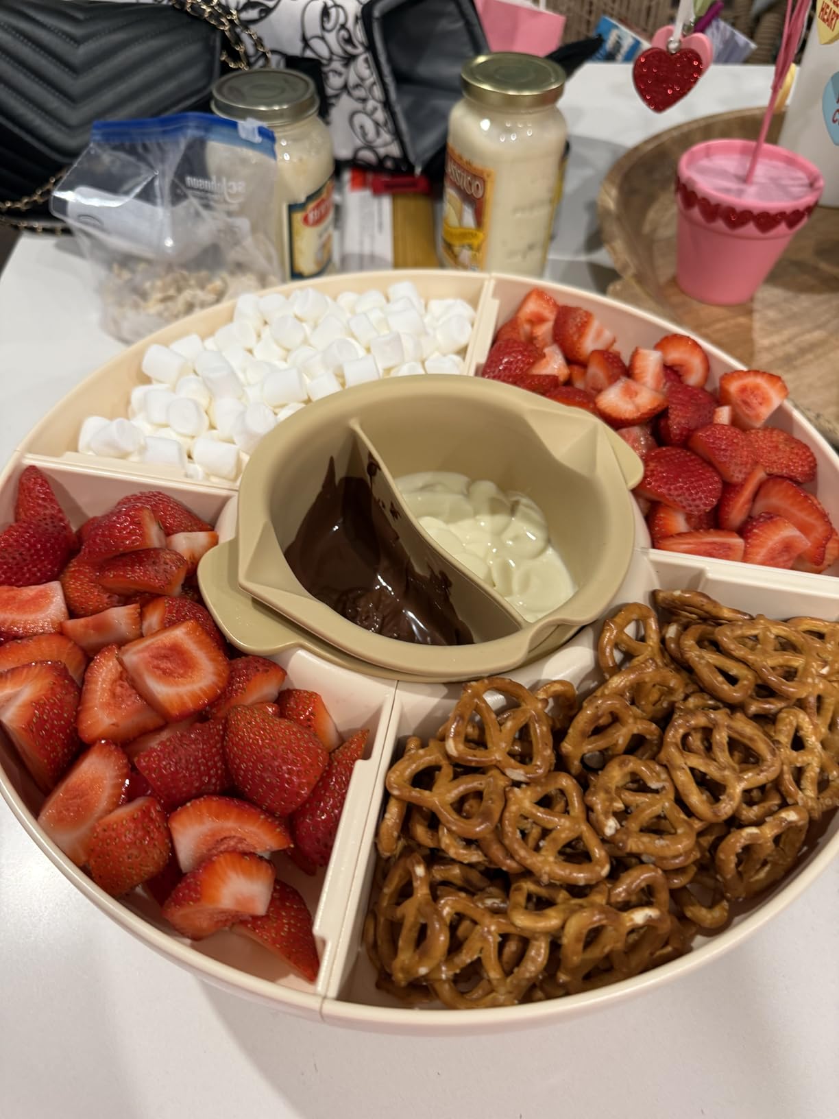 LUSHYUM Electric Chocolate Melting Pot with 2 Insert Pots, 4-Cup Chocolate | Even Heating & Fast Melting, BPA-Free Silicone, Easy Clean, Less Waste, Ideal for Chocolate & Candy Melts, Parties & Fondue customer photo 2