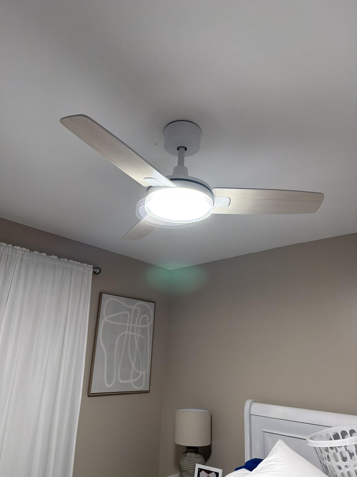 DREO Bedroom Ceiling Fan with Lights, Quiet DC Motor, 22db, Quick-Install, Powerful Airflow, 6 Speeds with Remote, Reversible, 6-Level Dimmable, 5CCT, Black, 52