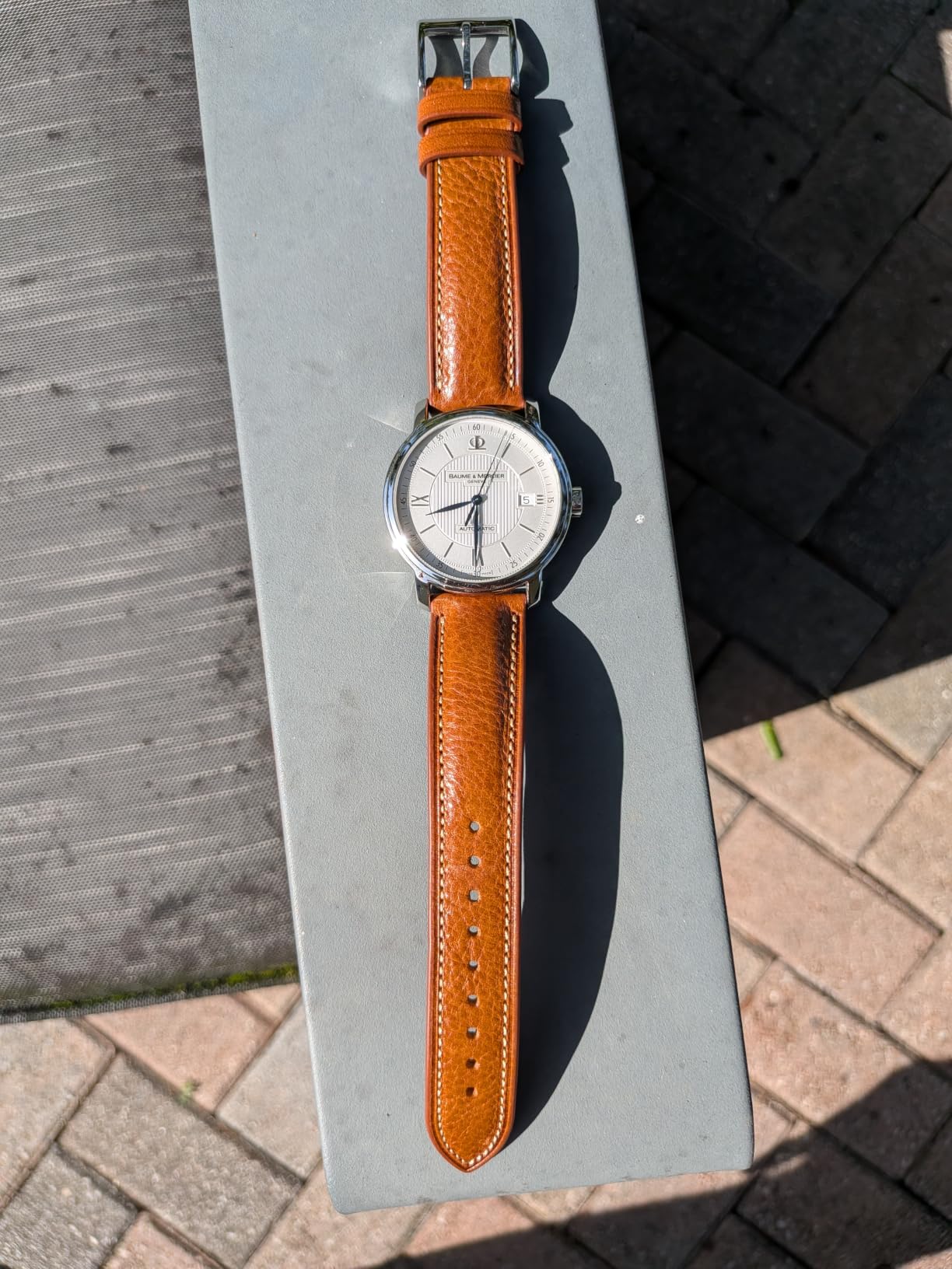 Italian Leather Watch Band Tuscany Natural Vegetable-Tanned Top Grain Genuine Leather Strap, 18mm 19mm 20mm 21mm 22mm XL XXL Quick Release Replacement Watch Bands for Men and Women Thick and Soft customer photo 2