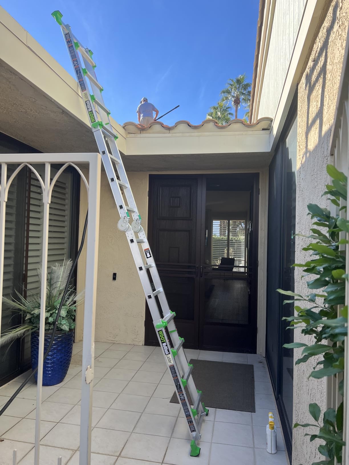 Ladder, Extension Ladders for Home Stairs 14 Ft, 4 Step Multi Position A Frame Ladder with Stabilizer Bar, Compact Folding, 330 lbs Telescopic Aluminum Adjustable Ladders, Escaleras para Casa customer photo 2