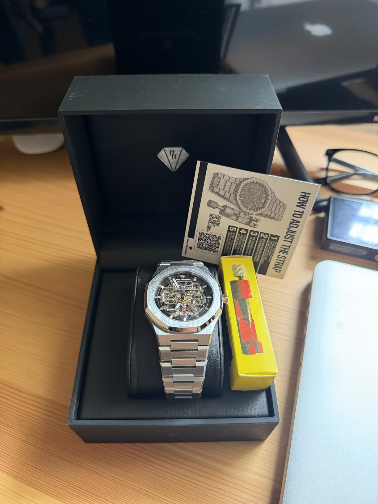 PIERRE RICHICHARD PR5721 Men's Skeleton Watch, Silver Stainless Steel, Automatic, 41mm, Sapphire, 5ATM customer photo 1