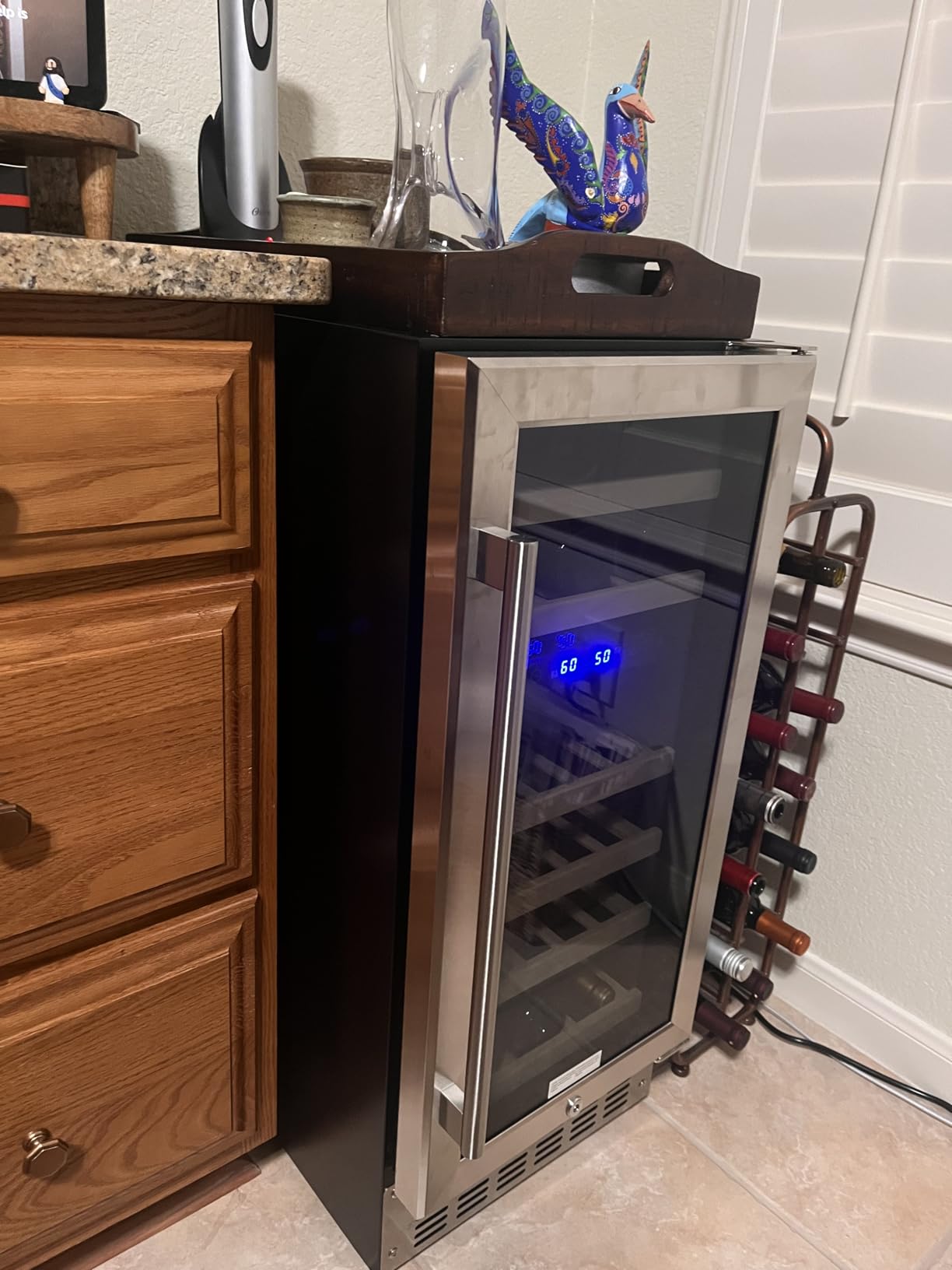 Antarctic Star 24 Inch Wine Fridge, 52 Bottle Wine Cooler Refrigerator. 39-64°F Dual Zone Wine Refrigerator Glass Door, Built in or Freestanding Under Counter Fridge for Home Bar Office customer photo 2