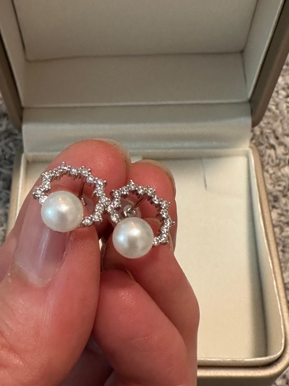 Stud Pearl Earrings for Women AAAA Freshwater Pearls Jewelry Gifts for Wife Mom Girlfriend Her Christmas Wedding Birthday Anniversary customer photo 1