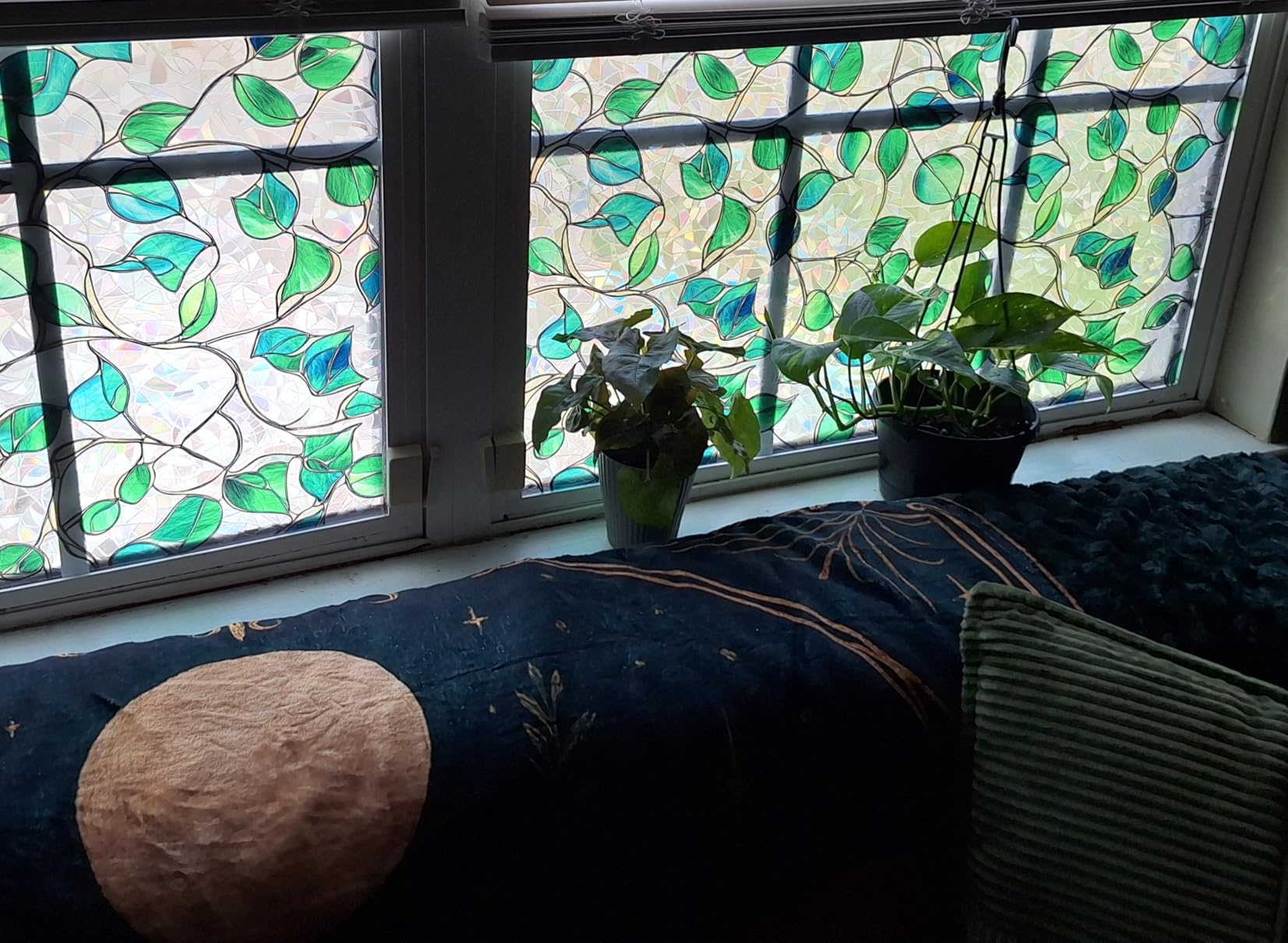 SOMWISE Rainbow Window Privacy Film, Heat Control, UV Blocking, Anti-Glare, Day & Night Privacy Protection & Decoration for Home, Bathroom, Glass Door, Static Cling, Renter-Friendly with Installation Tools customer photo 2