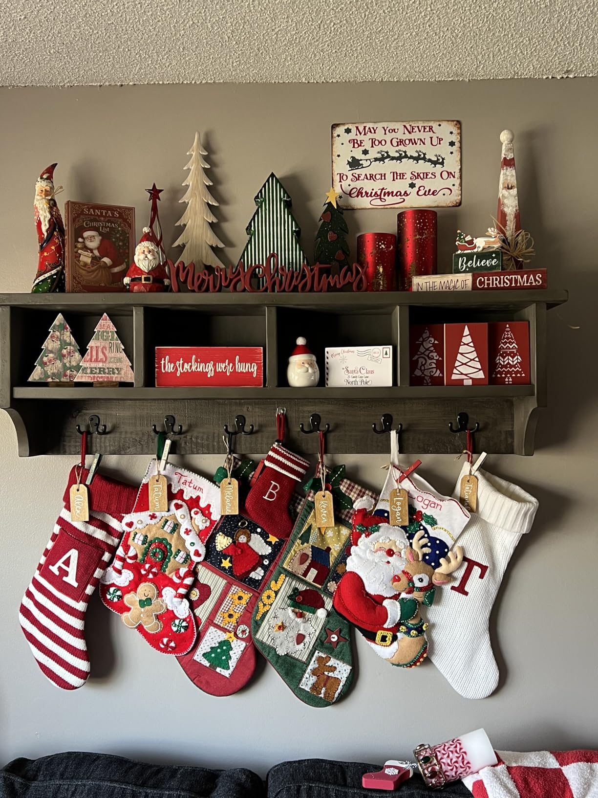 Alaterre Furniture Pomona Entryway Hall Tree - Modern Farmhouse 48-Inch Solid Wood Hall Tree with Bench, Shelves & Metal Coat Hooks (Rustic Brown) customer photo 1