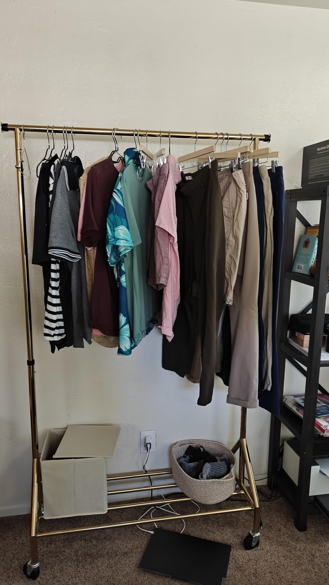 Upgraded 100% Stainless Steel Clothing Rack Load 760LBS, Heavy Duty Clothes Racks with Larger & Sturdy Wheel, Extendable & Adjustable Rolling Garment with Shelves for Hanging Portable Closet Rack customer photo 2