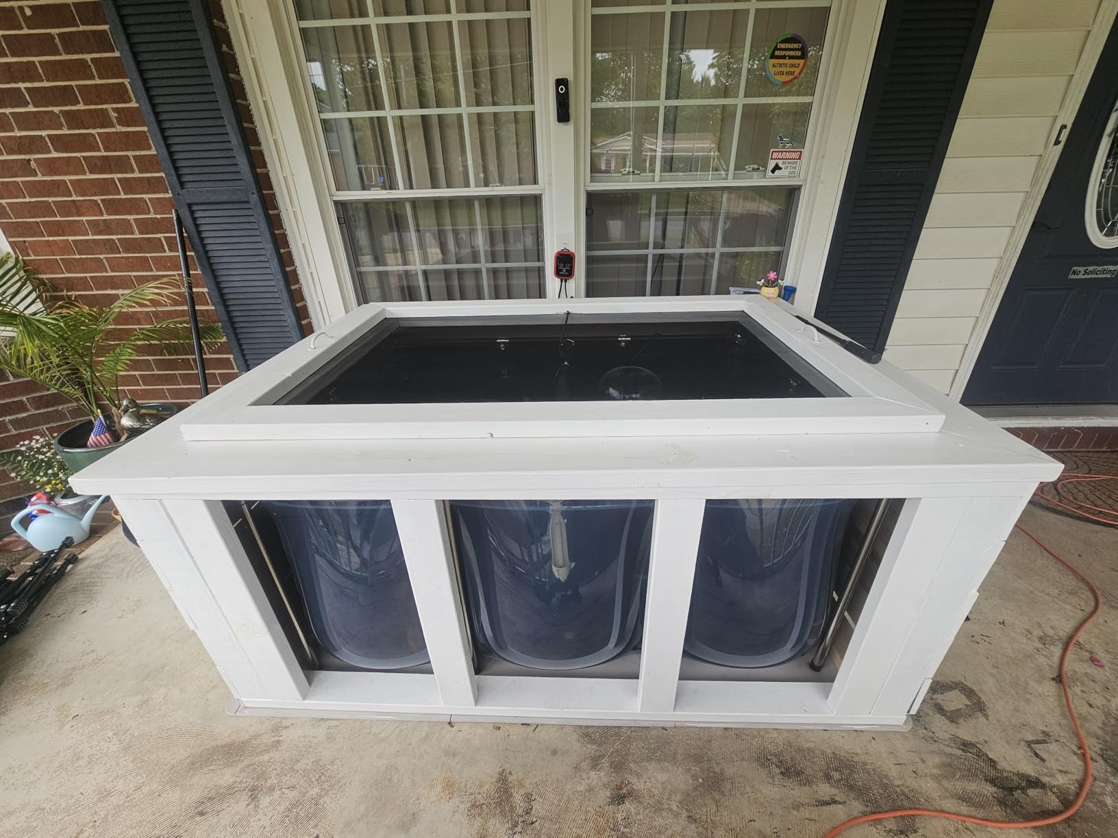 VEVOR Canvas Fish Pond, 270 Gal Above Ground Fish Pond, PVC Koi Tank with Clear Viewing Panel, Rectangular Goldfish Tank with Stainless Steel Frame & Drain Valve, for Breeding Koi, Irrigation(Black) customer photo 2