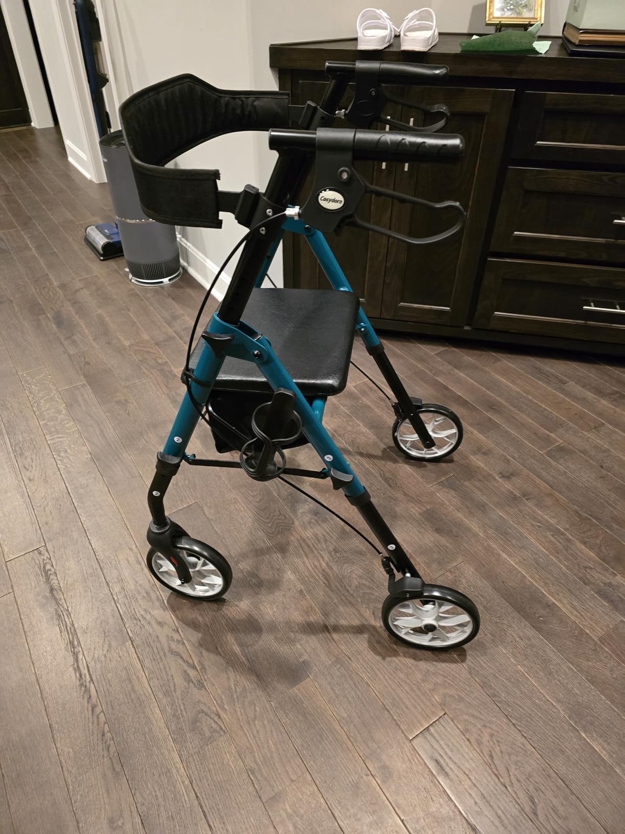 Cosydora Rollator Walkers for Seniors with Seat, 15 Lbs Ultra Lightweight Foldable Rolling Walker, 350Lbs Heavy Duty Aluminum, 8