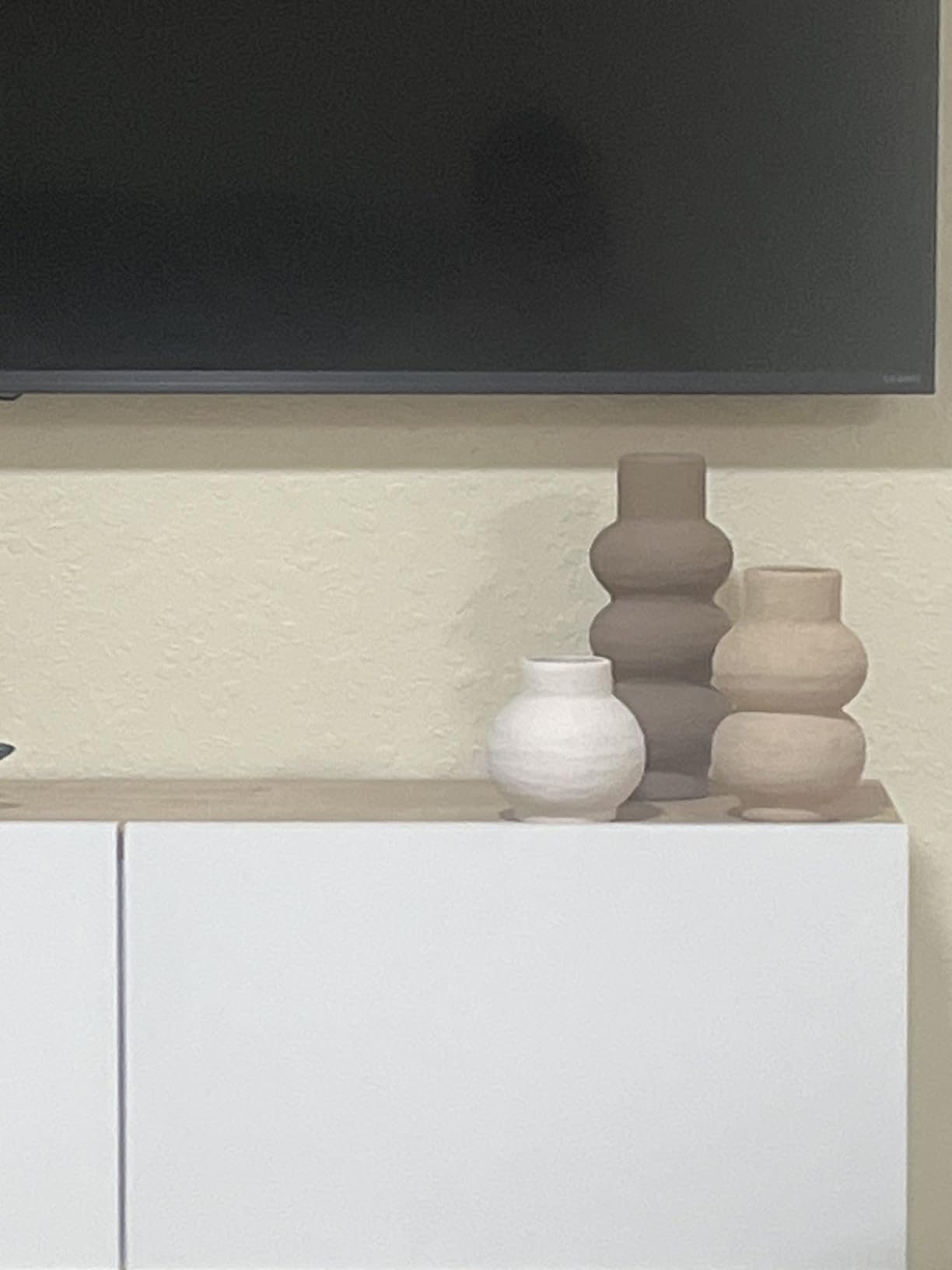 Ceramic Vase Home Table Decor - Flower Vase Set of 3 Living Room Kitchen Decorations Farmhouse Modern Rustic Vases Decorative Centerpiece for Shelf Bedroom Office Bathroom Dining Coffee Desk customer photo 1