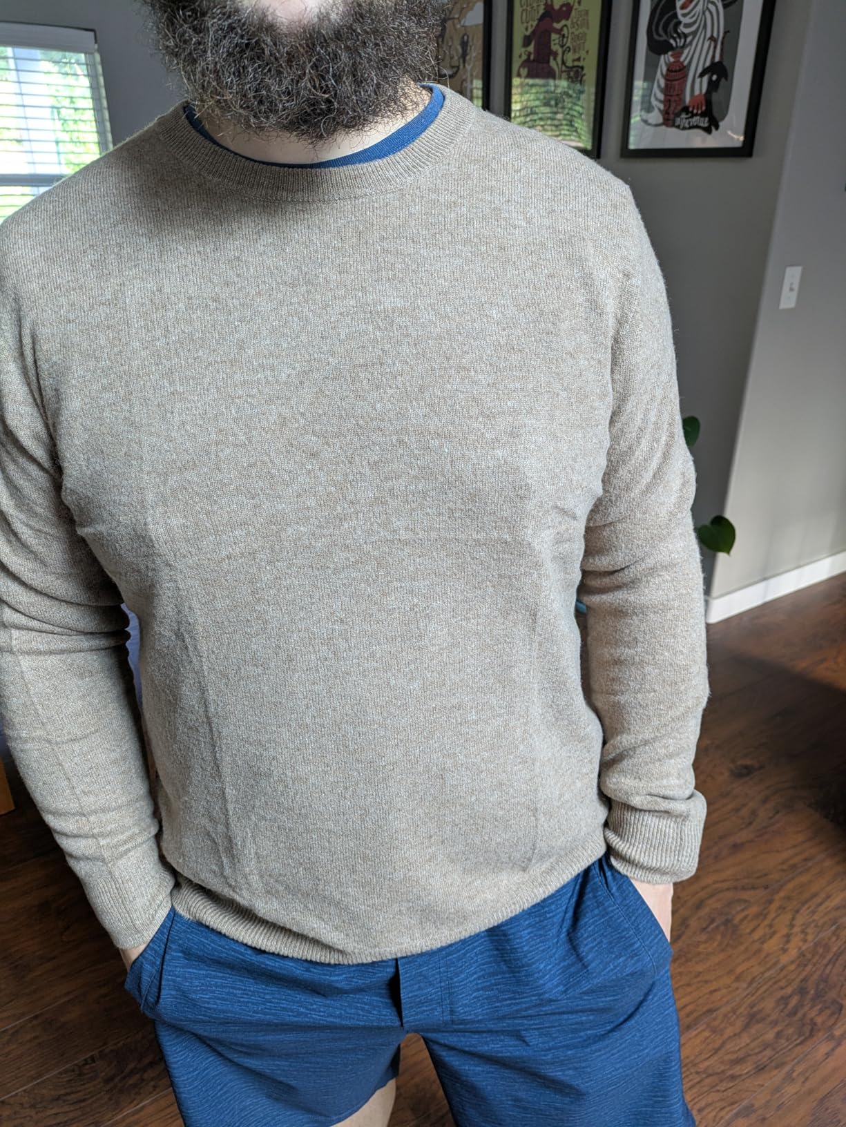 Chanyarn Men's 100% Merino Wool Sweater 2025 Fall Winter First-Line Ready to Wear Crew Neck Long Sleeve Seamless Knit Sweater customer photo 2