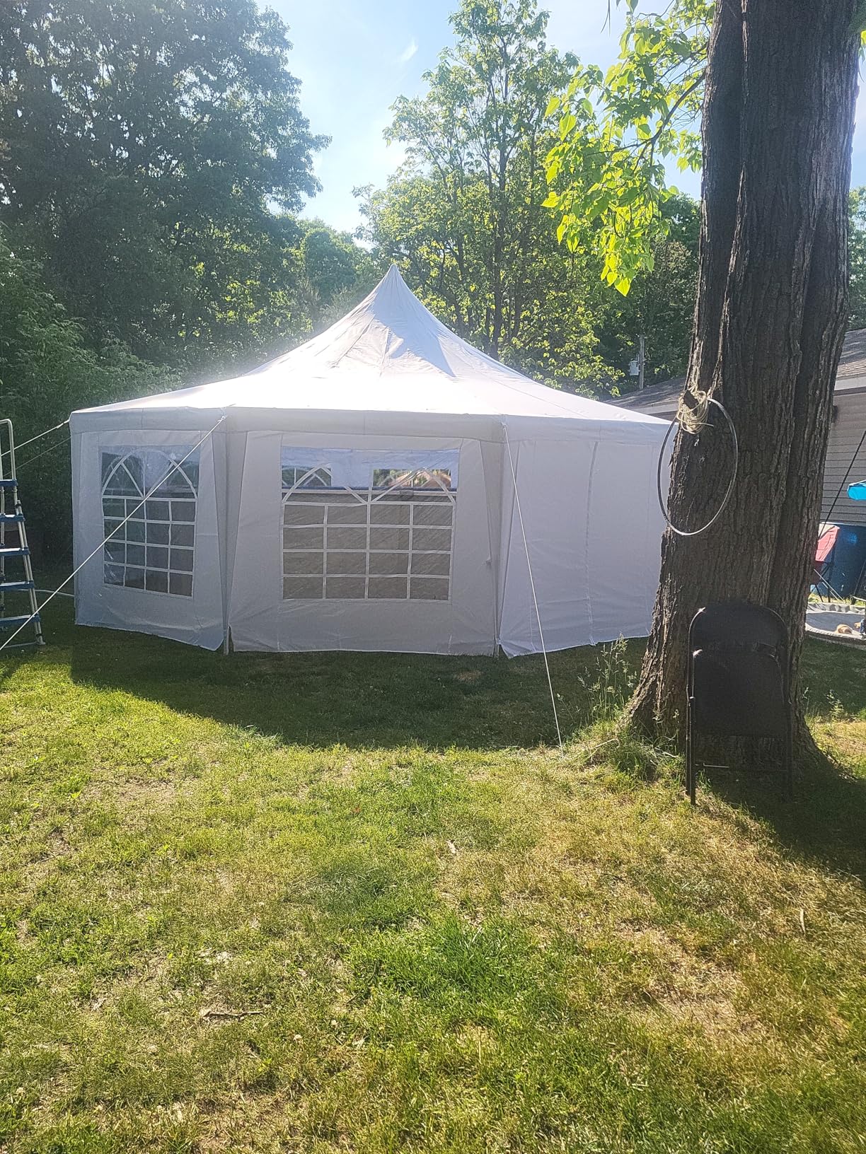 Aoxun 20x40 Party Tent Canopy for Weddings Waterproof Event Tent with Removable Sidewalls & Roll-up Door, Heavy-Duty Steel Frame for Outdoor Weddings, BBQ, Birthday Parties, & Camping, White customer photo 2
