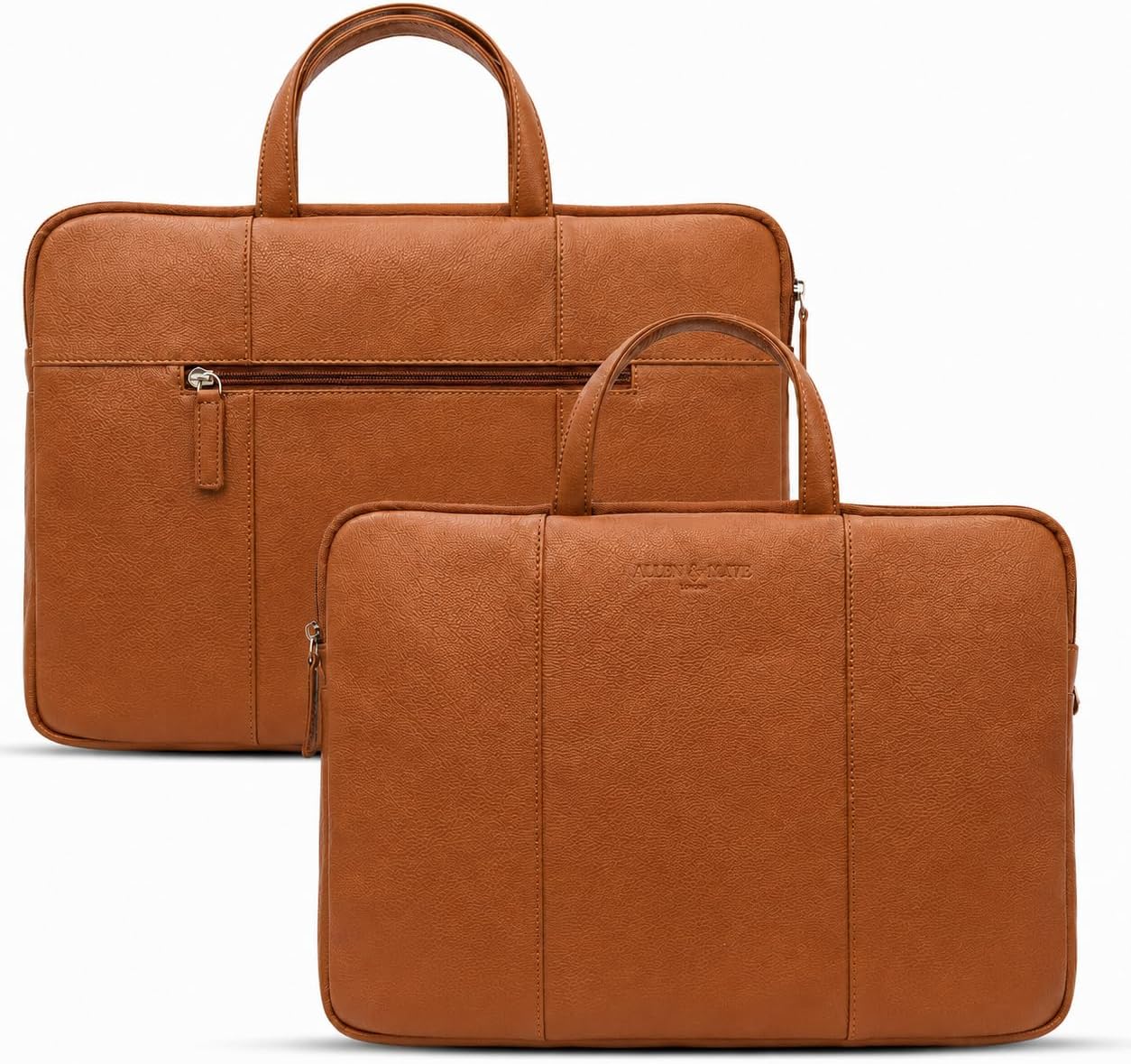 ALLEN & MATE 100% Cowhide Leather Laptop Case 15 Inch Laptop Sleeve fits MacBook Air/Pro 15