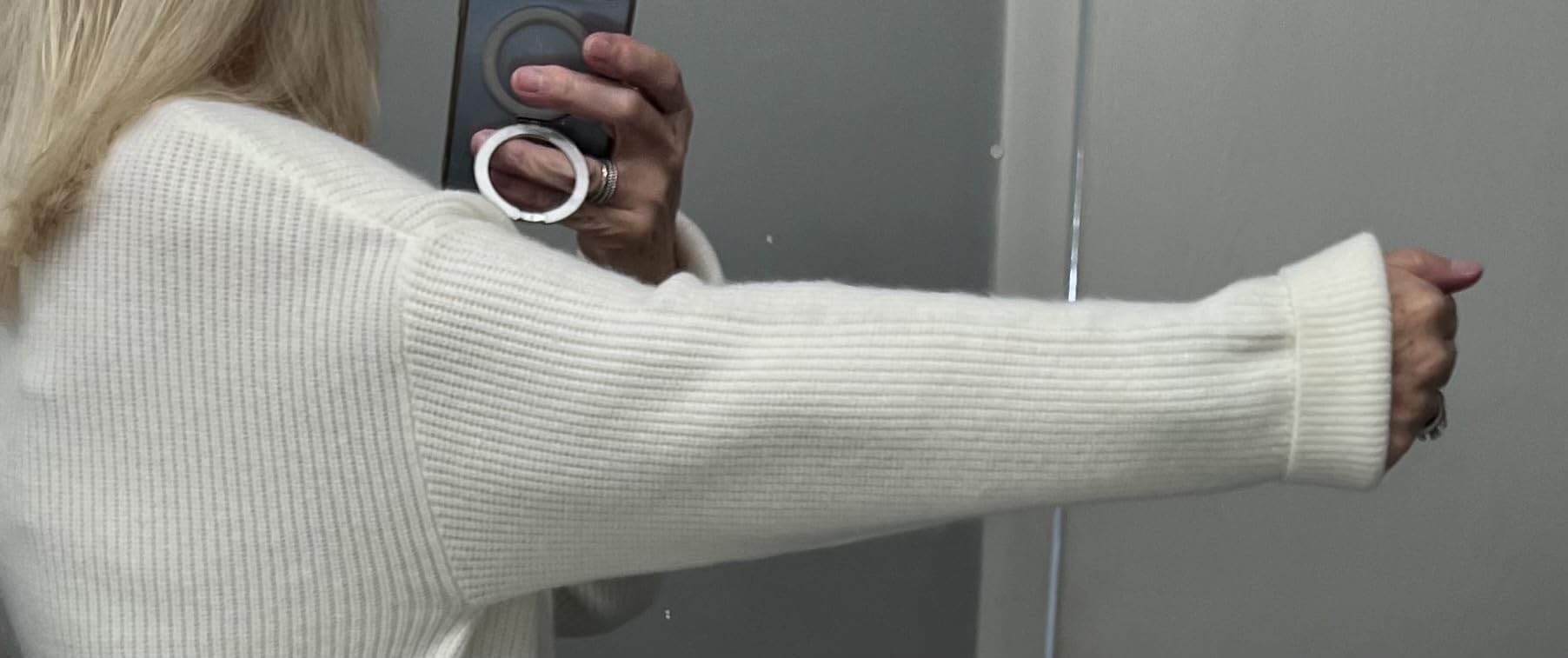 Women Cashmere Blend Oversized Quarter Zip Pullover Sweater Long Sleeve Collared Ribbed Knit Jumper Tops customer photo 2