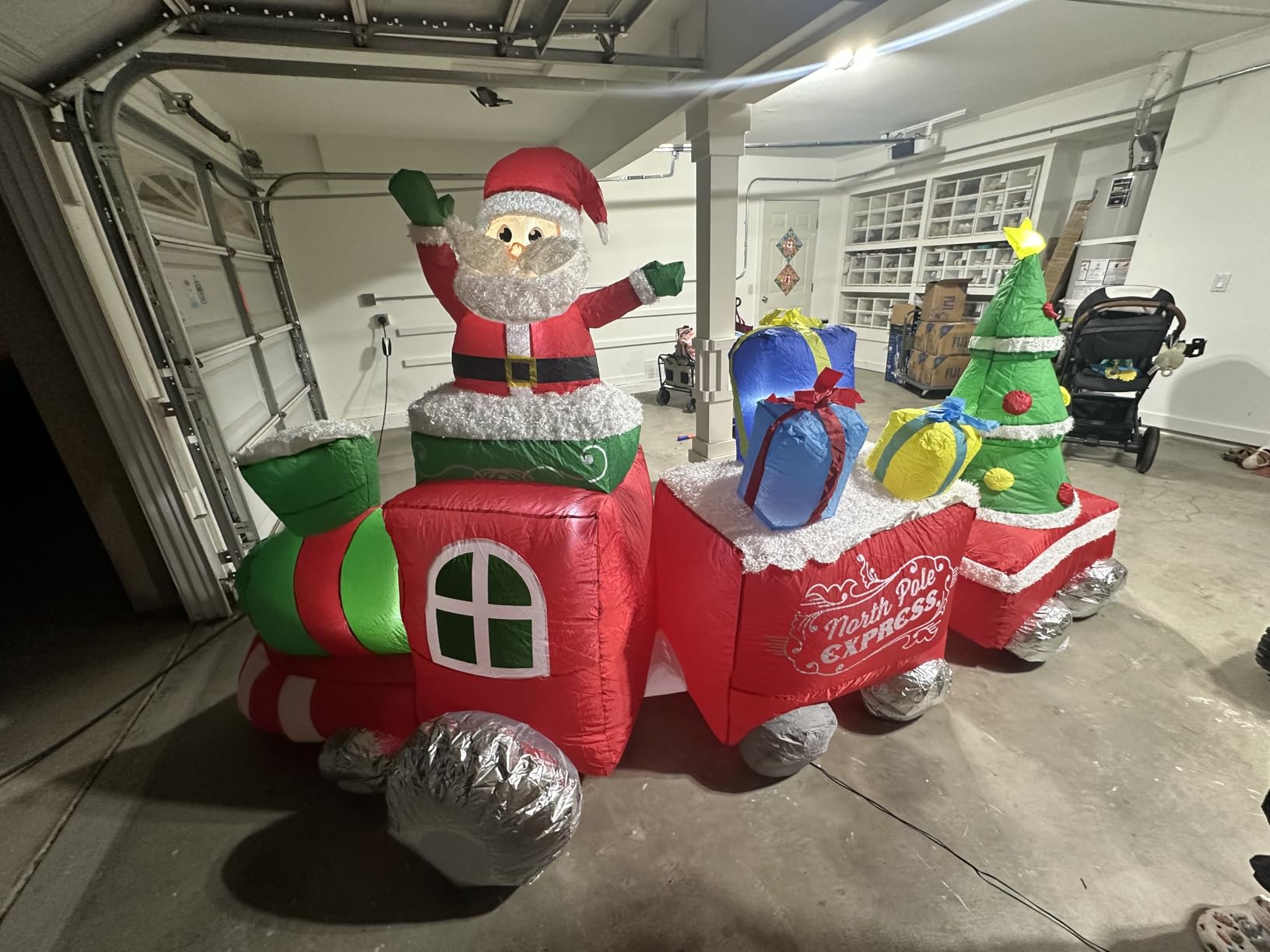 10FT Christmas Inflatable Train with Santa Claus, Gift Boxes, Christmas Trees, Built-in Lights, 2026 Yard Decor Giant Blow Up Santa Train, Lovely Holiday Winter Decor for Party Garden Lawn customer photo 2