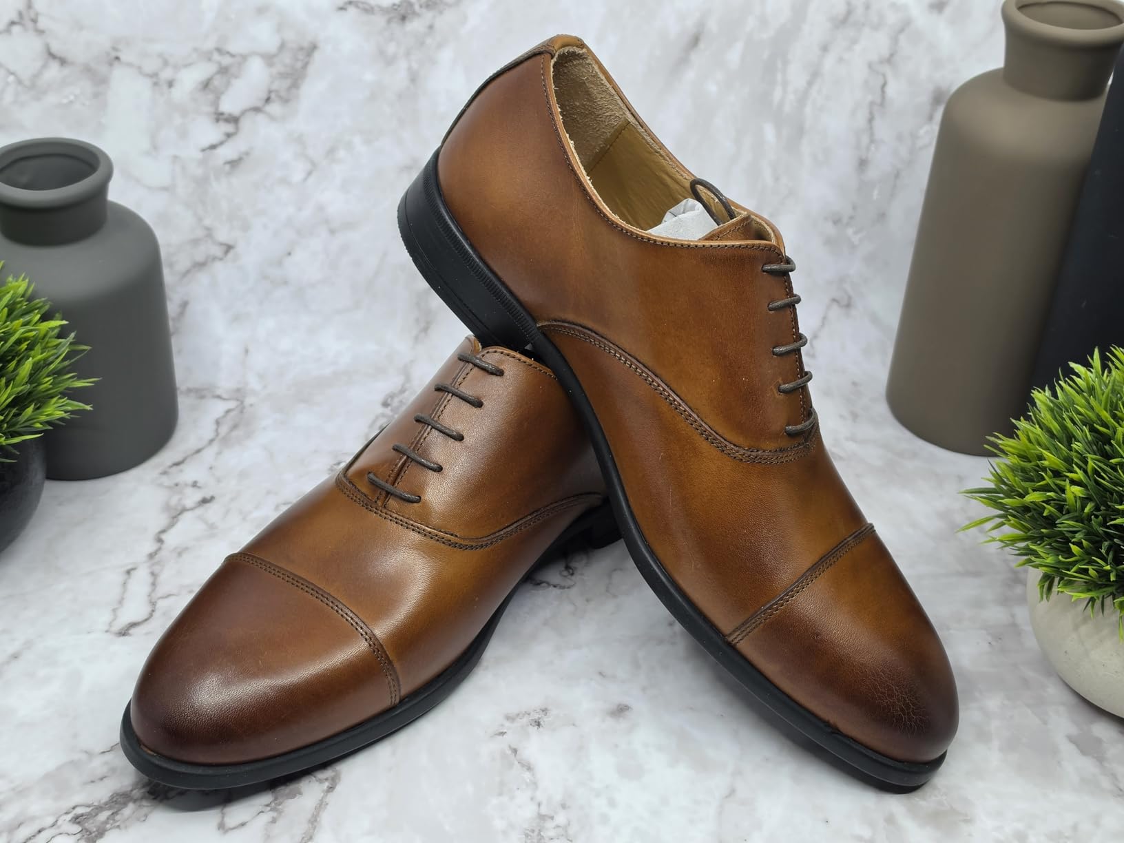 Magnanni Men's Ricci Oxfords, Lace-Up Leather Dress Shoes with Cap Toe customer photo 2