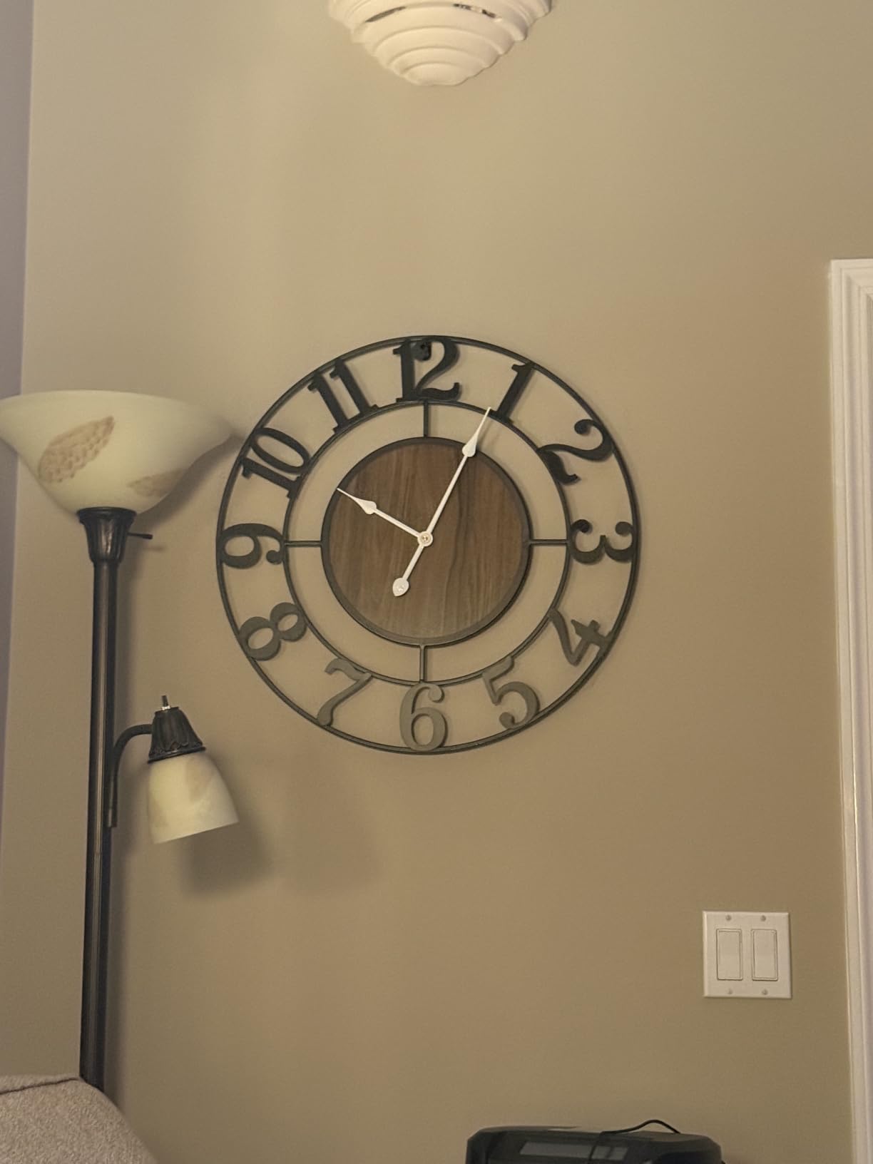 Large Metal Wall Clock, 20 Inch Retro Decorative Silent, Non Ticking, Battery Operated Modern Big Wood Wall Clock for Living Room, Farmhouse, Bedroom customer photo 1