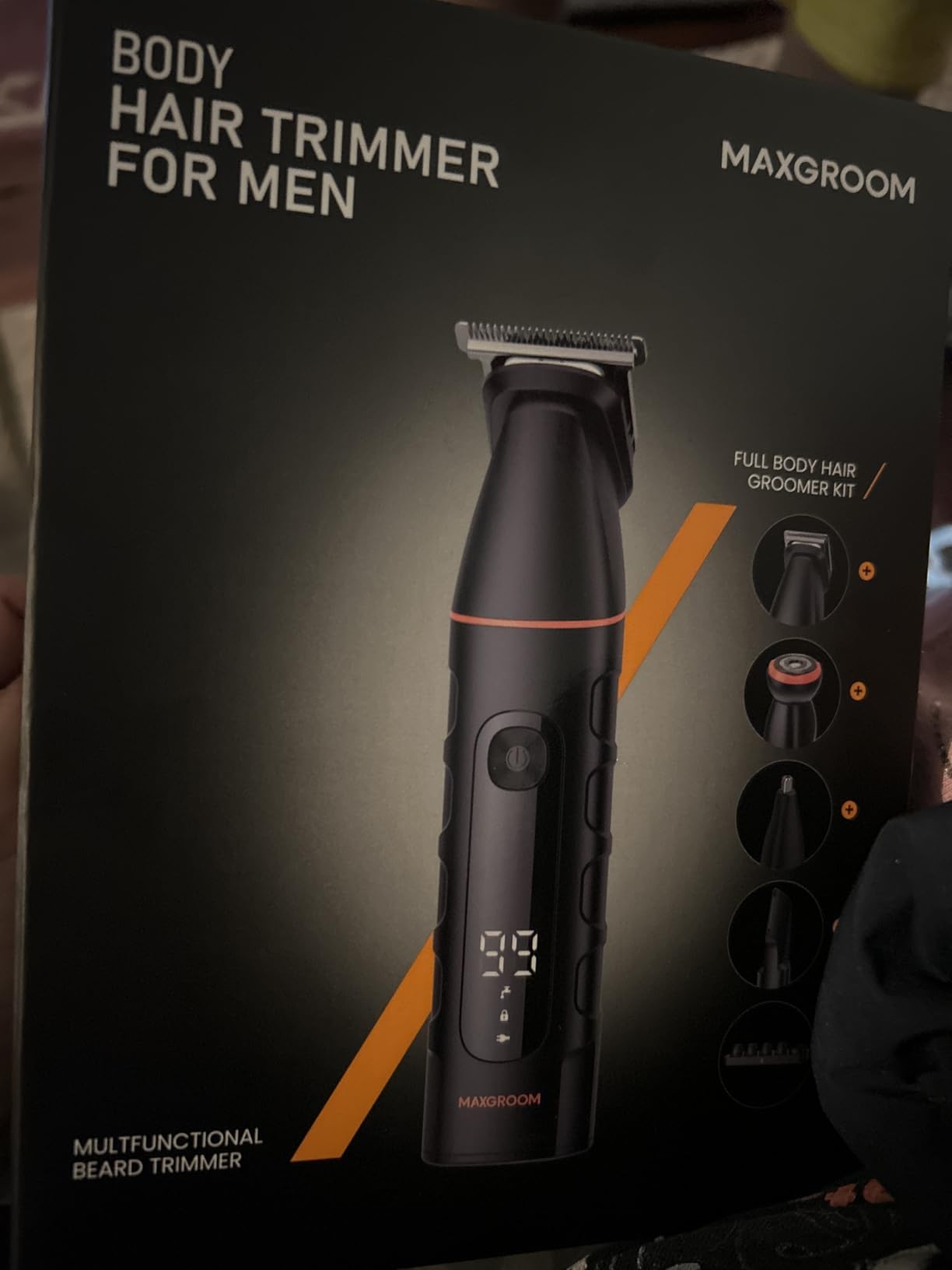 MAXGROOM Manscape All-in-One Body & Pubic Hair Trimmer for Men, No-Nick Groin & Ball Shaver, Waterproof Mens Electric Grooming Kit with LED Display, USB Rechargeable (Black) customer photo 1