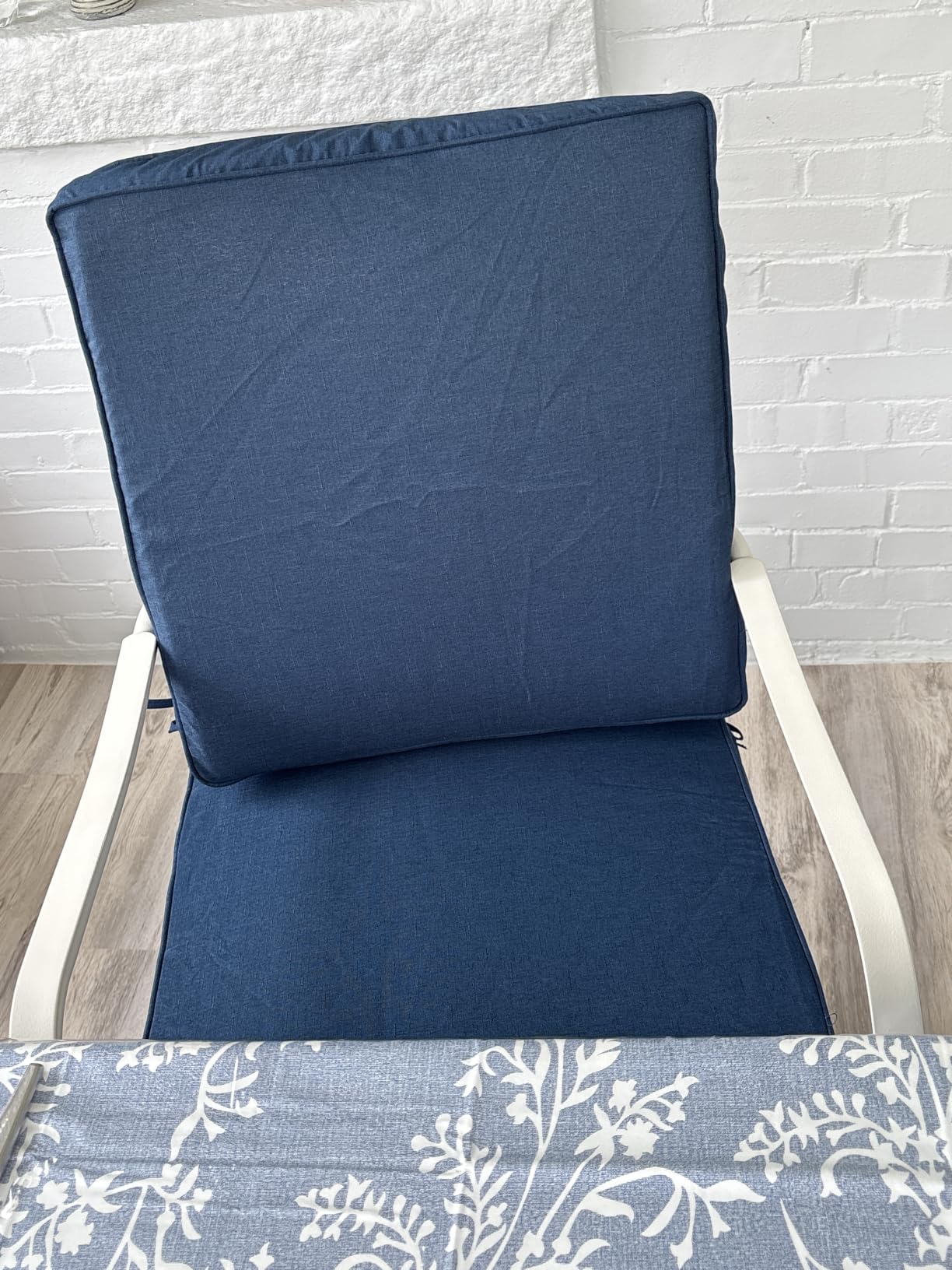 Outdoor Chair Cushions, Water-Resistant & Fade-Resistant, Patio Furniture Square Seat Replacement Chair Pads with Ties, Removable Cover, Non-Slip Bottom, Set of 4, 19 x 19 Inch, Natural customer photo 2