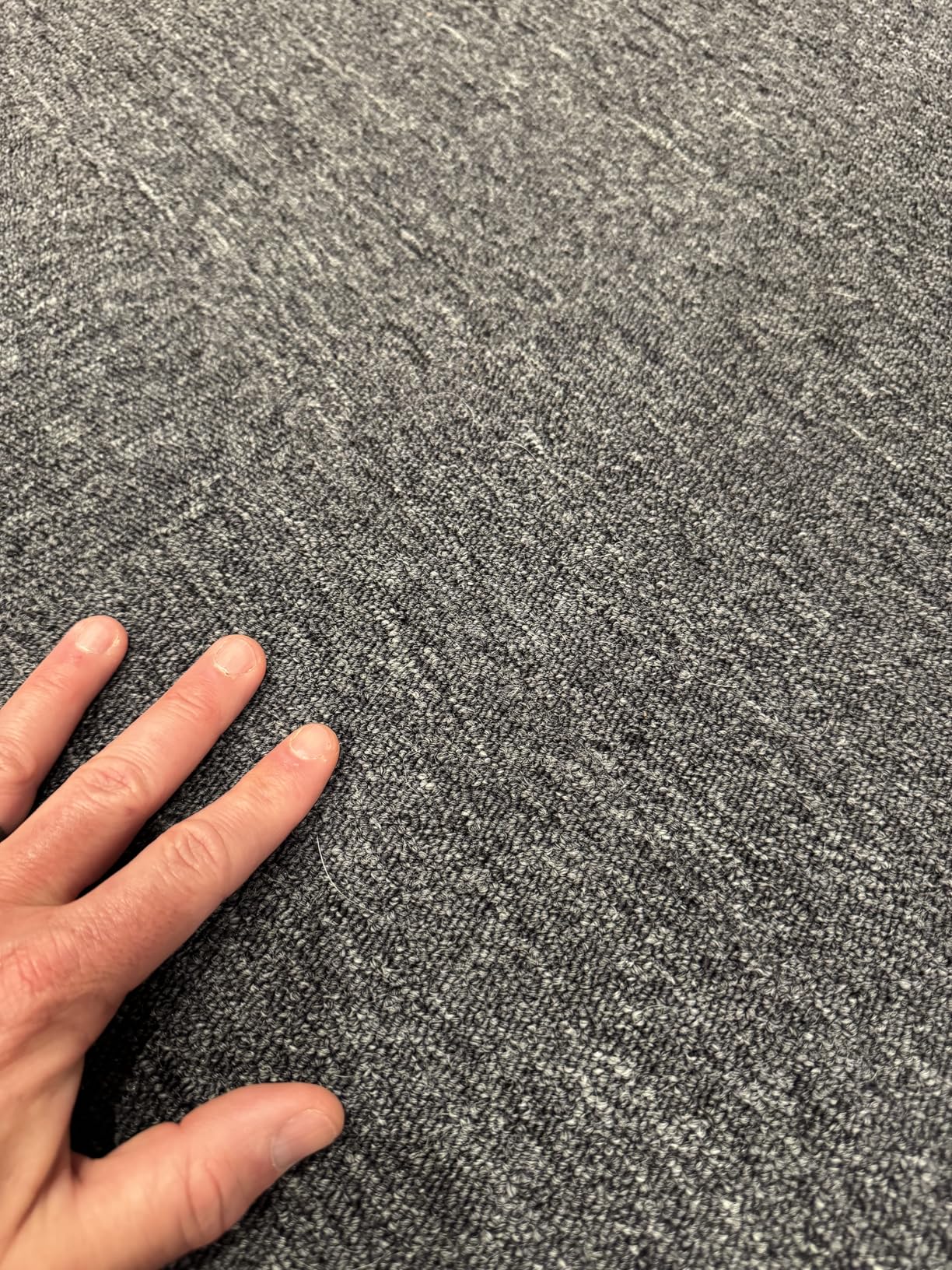 Carpet Tiles 24 x 24 Inches, 18 Tiles 72 Sqft, Non Slip Commercial Carpet Squares, Removable Floor Tiles for Office Living Room Basement Home Gym, Easy DIY Installation, Dark Gray customer photo 1