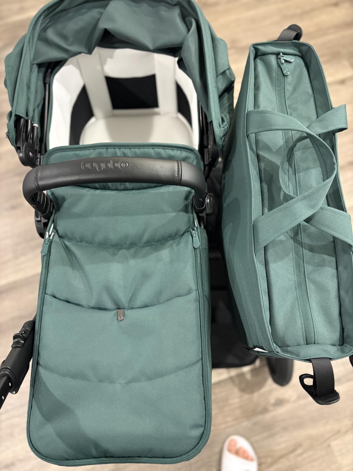 Donkey 6 Single-to-Double Convertible Stroller | Side-by-side design, newborn and toddler use, XL storage basket, one-hand steering, Moon Grey customer photo 2