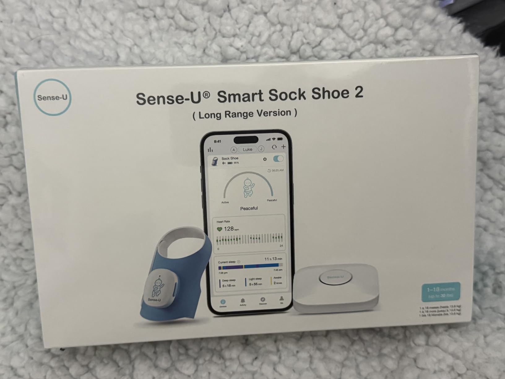 Smart Sock Shoe 2 (Long Range) Baby Monitor with Access from Anywhere: Track Heart Rate, Sleep Patterns, with Transmissive PPG Foot Sensor customer photo 1