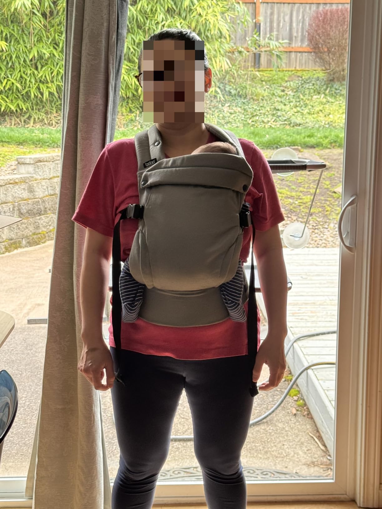 Ergobaby Auri Cotton Baby Carrier Newborn to Toddler, 7-45 lbs, Oat | Soft Breathable Weave with an Ergonomic M-Position Seat and 3 Carry Positions: front inward, outward & back. customer photo 2