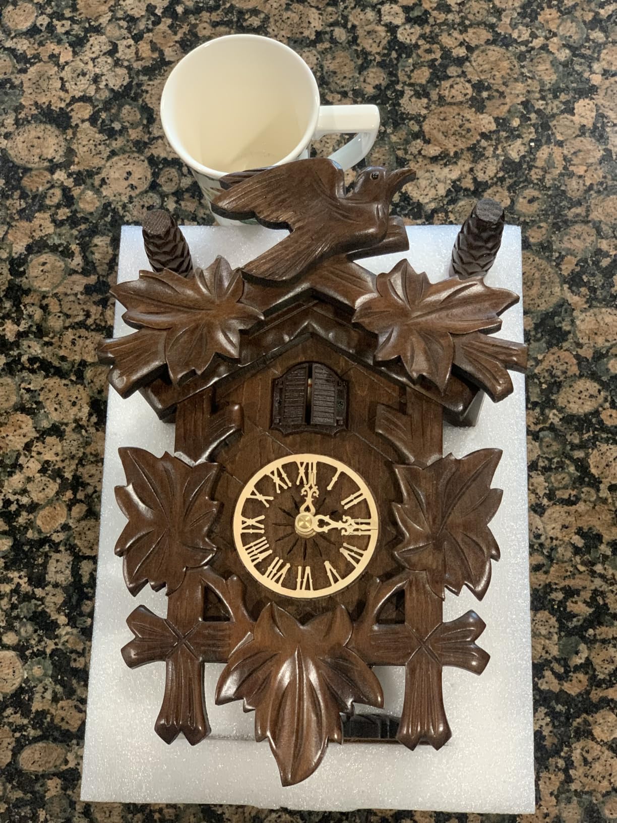 Cuckoo Clock, Black Forest Style Wooden Pendulum Quartz Wall Clock, Volume Control, Night Silent, Gift Package, Professional Service customer photo 2