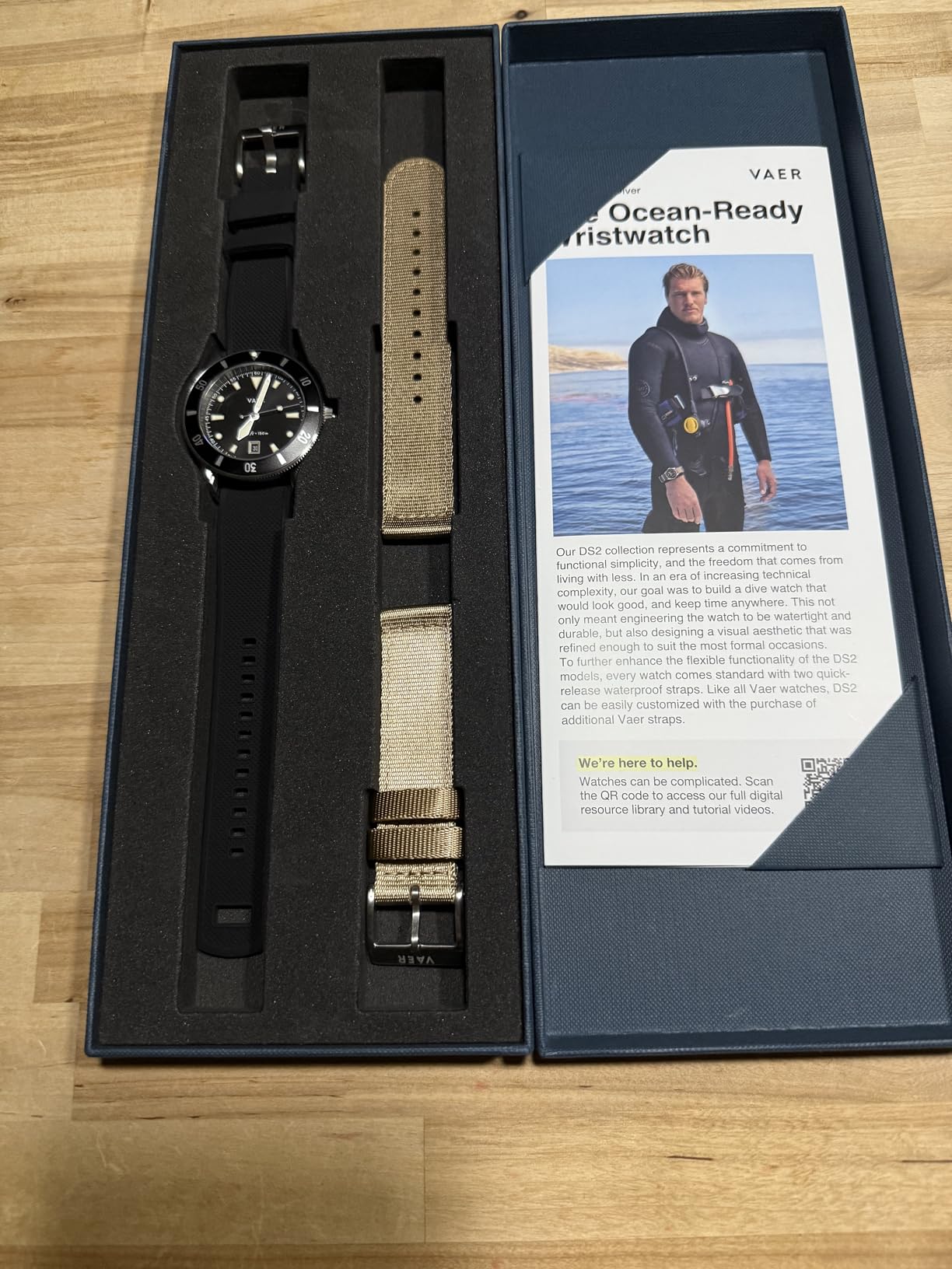Vaer DS2 Quartz Dive Watch for Men - Ocean Ready 15 ATM, 39mm, Battery-Powered, Sapphire Crystal (+/- 20 Seconds per Month), Two Quick-Change 20mm Straps - Gift Set for Men customer photo 2