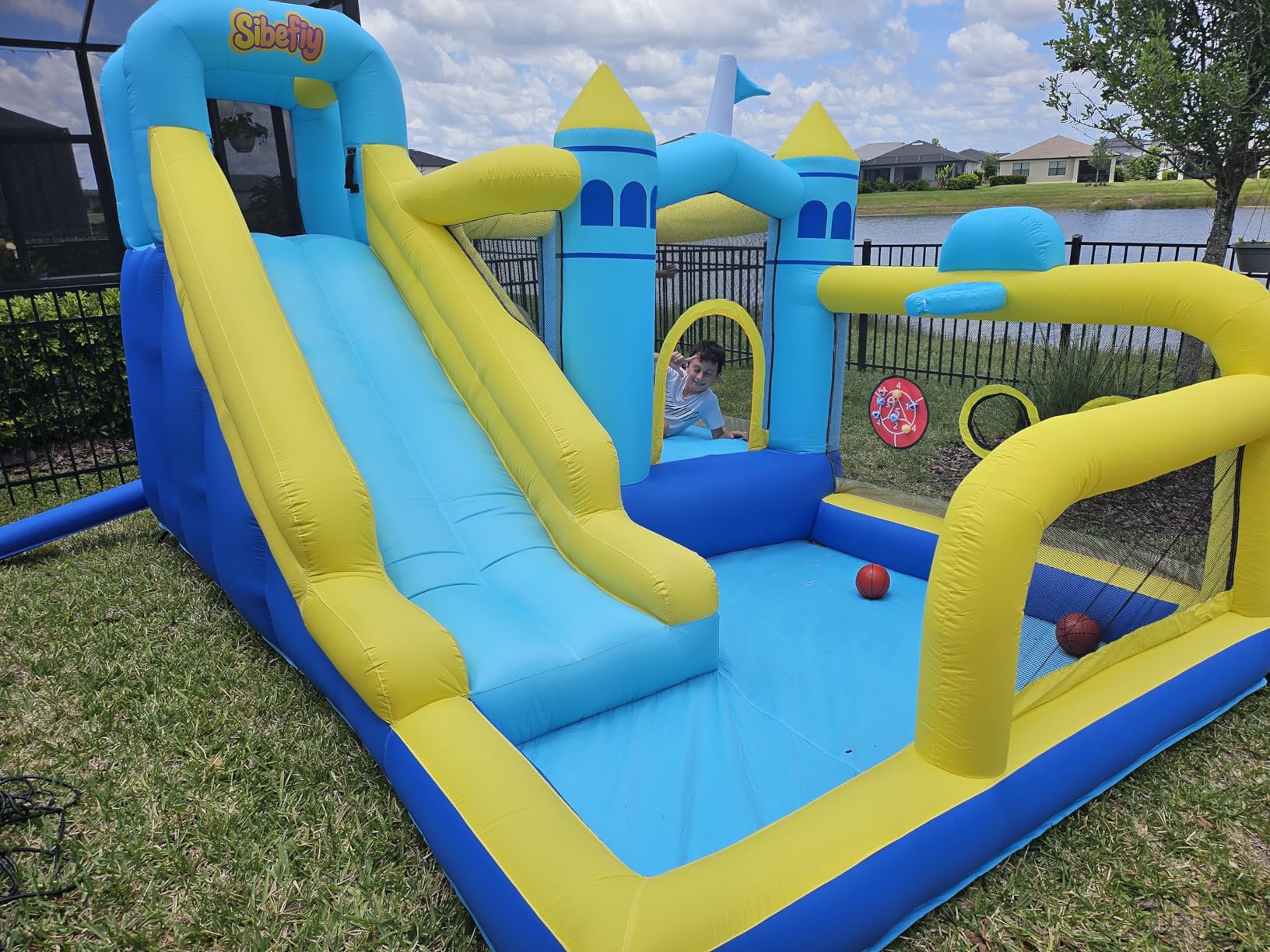 Bounce House, 8-in-1 Gameplay Mode Inflatable Bounce House for Kids, Sturdy and Durable Bouncy House with Blower, Family Backyard Bouncy Castle with Slide for Indoor Outdoor customer photo 1