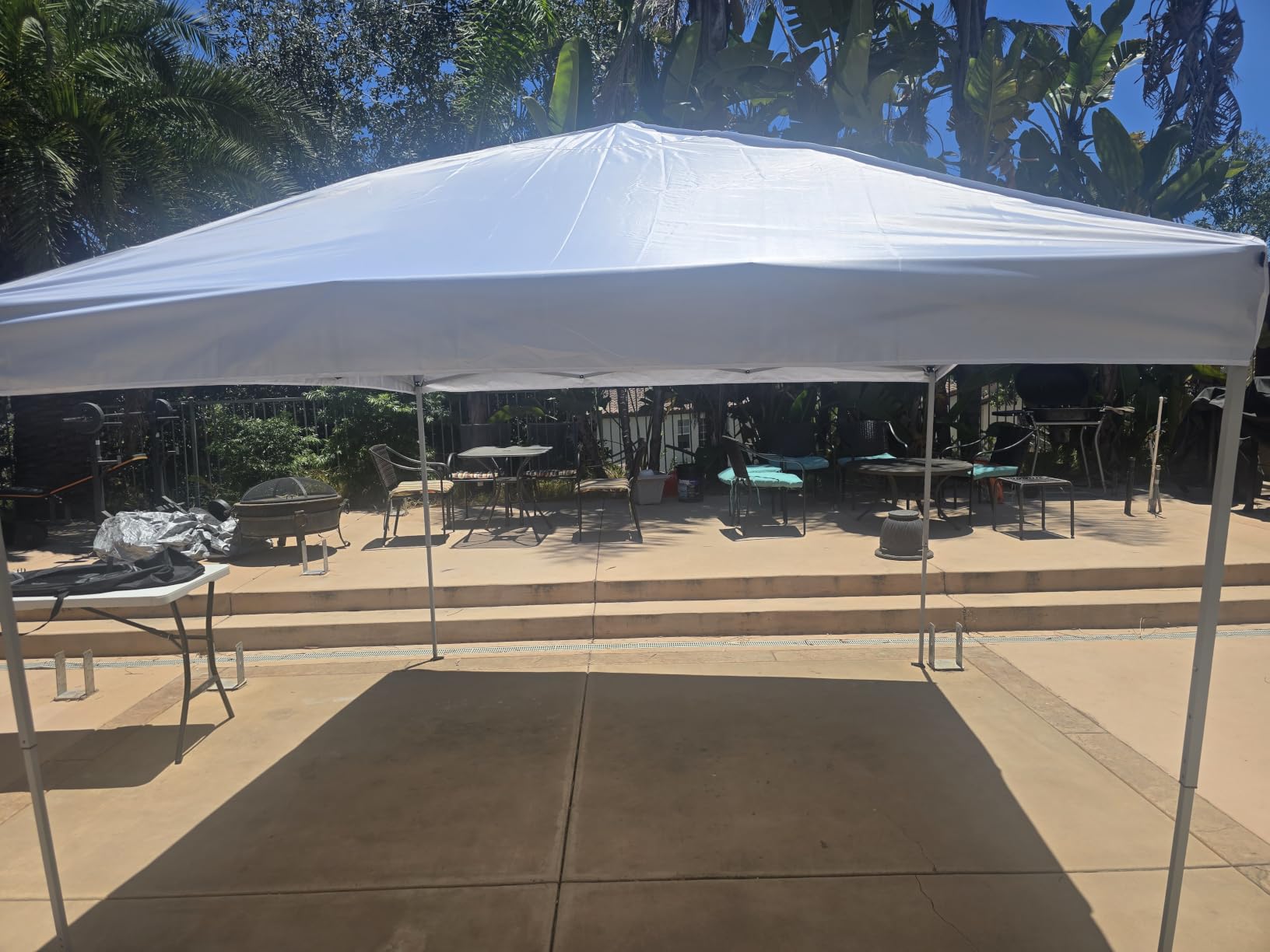 SANWAY 10x10 Pop Up Canopy Tent, One Push Setup, Instant Portable for Outdoor Events, Parties & Camping with 8 Stakes, 4 Ropes and Carry Bag, Silver White customer photo 2