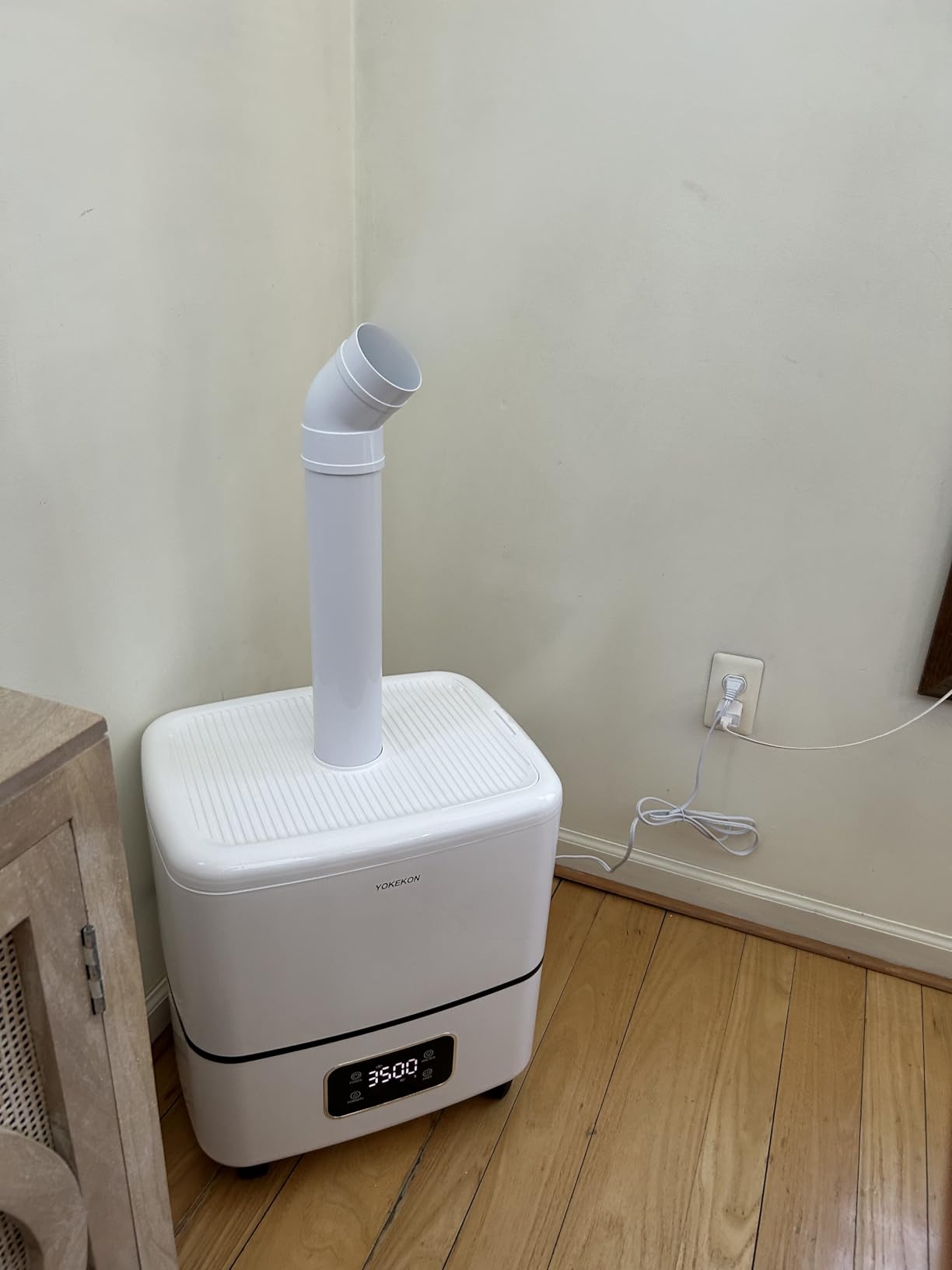 Yokekon 30L/7.93Gal Large Humidifier, 10 atomizers for 4000mL/h output, White | Extension Tube, Swivel Caster, Top-Fill, 32H Runtime, Coverage 5000 sq.ft, for Large Room, Plant, Warehouse, Greenhouse, Commercial customer photo 1