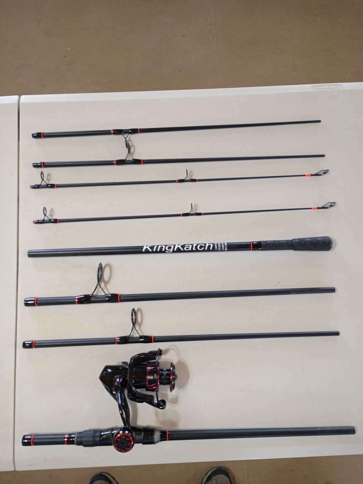 Surf Fishing Rod 9'/10'/11'/12', Carbon Fiber Graphite Spinning Rod 3-Piece Travel Rod with 2 Tips, Includes Pompano Rig & High-Strength Wire Leaders for Saltwater Beach Surf Casting customer photo 2