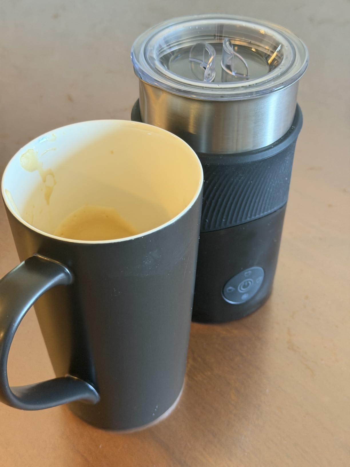 350ml Electric Milk Frother: 4-in-1 Hot & Cold - Grayish Black | 450W Milk Steamer With 180ml Foam, Under 55dB For Family Mornings - SUS304 Steel, 2 Whisks for Latte, Cappuccino customer photo 2