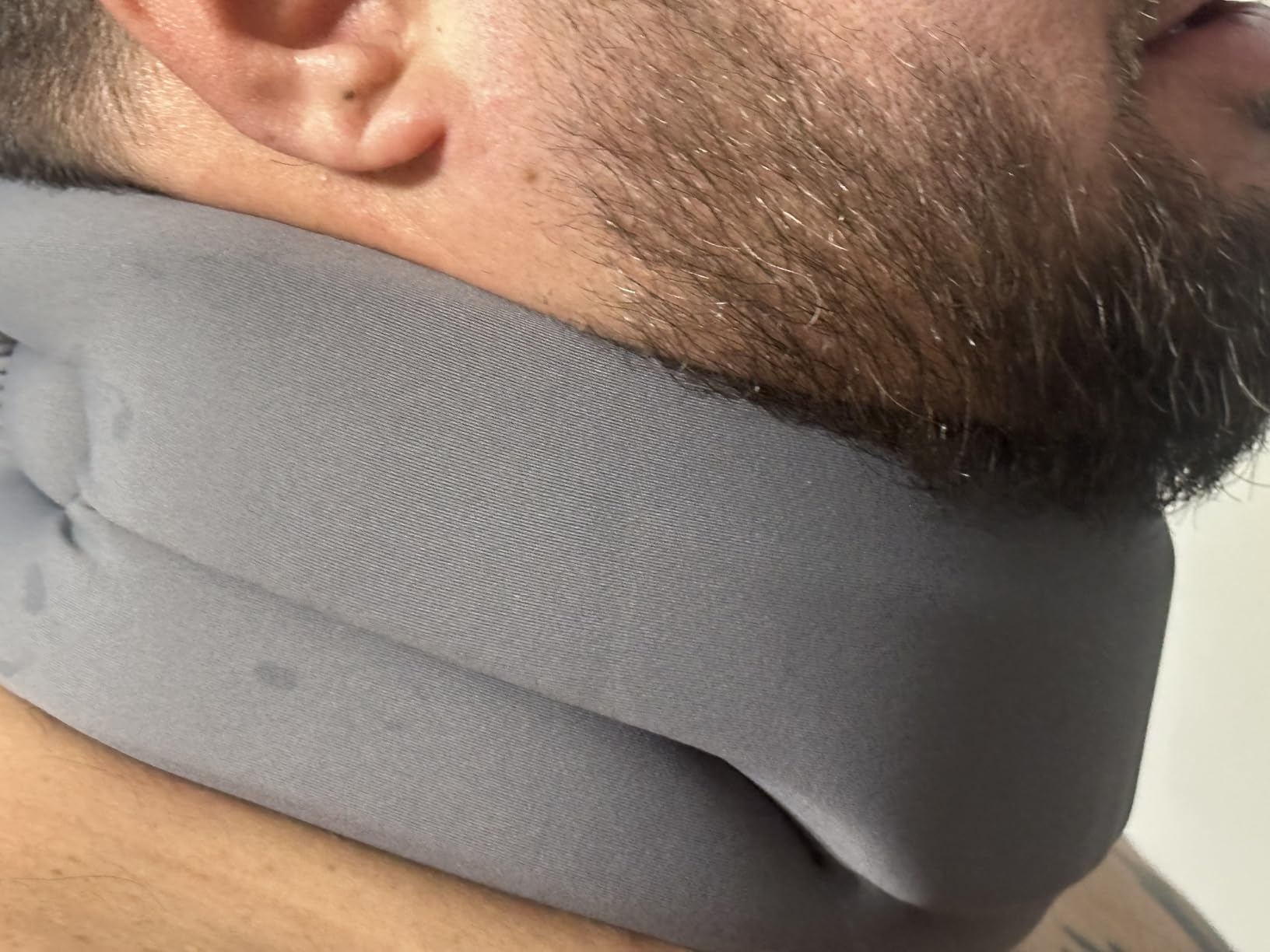 Neck Brace for Sleeping - Cervical Collar Relief Neck Pain and Neck Support Soft Foam Wraps Keep Vertebrae Stable for Relief of Cervical Spine Pressure for Women & Men (Prussian Blue, Medium) customer photo 1