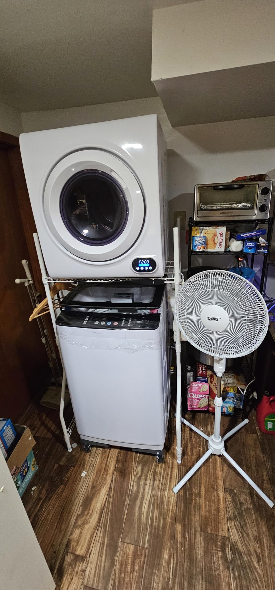 3.5 Cu.Ft. Clothes Dryer, 120V Portable Dryers for Laundry, 1500W, 4 Functions, LCD Control Panel Compact Dryer with Exhaust Pipe, Front Load Dryer Machine, Apartment, Home, RV, White customer photo 1