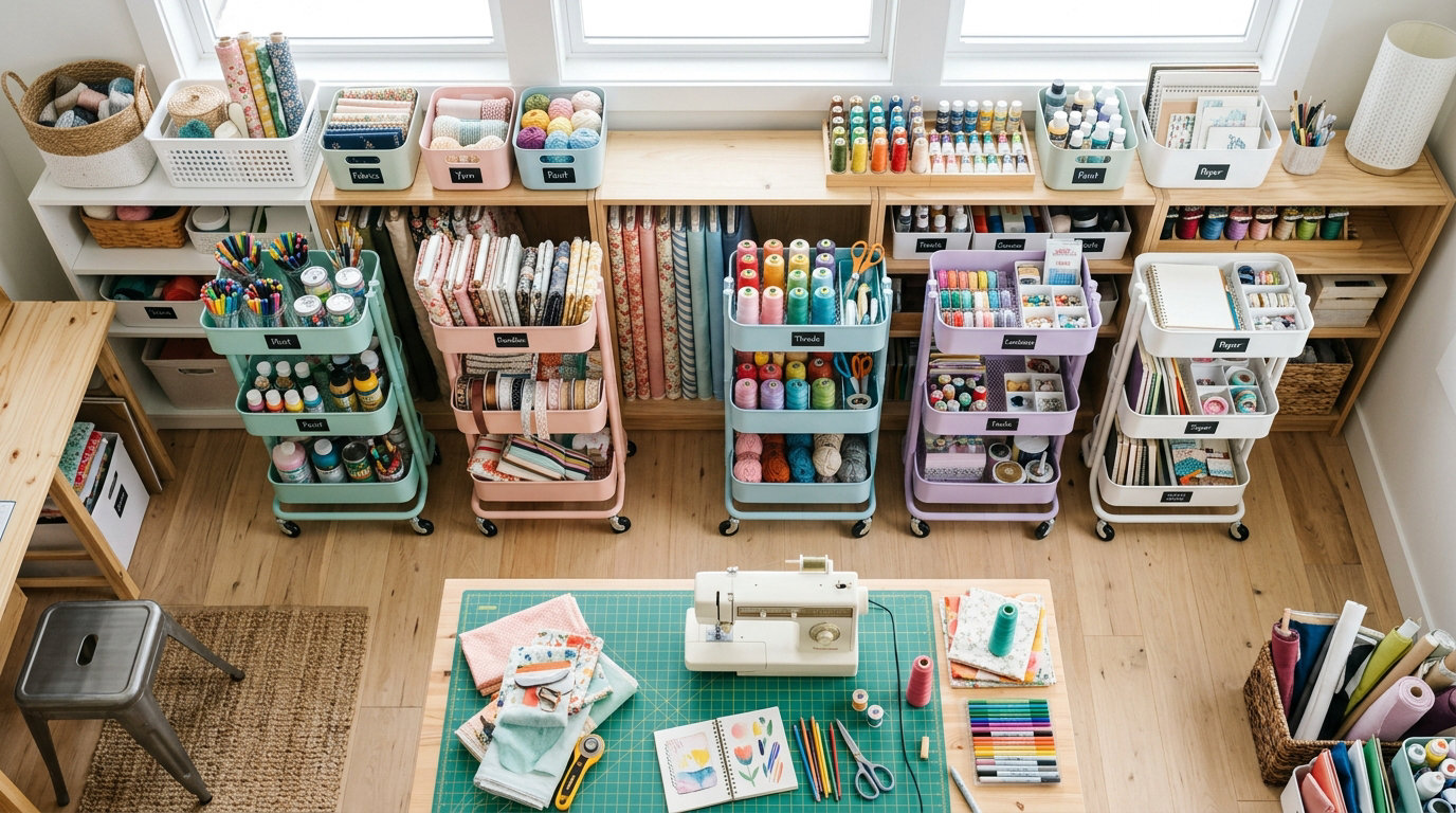 best rolling storage carts for craft rooms