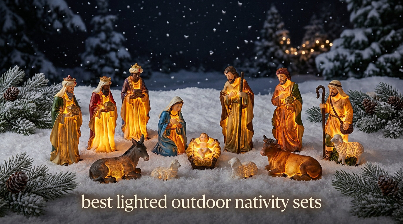 best lighted outdoor nativity sets