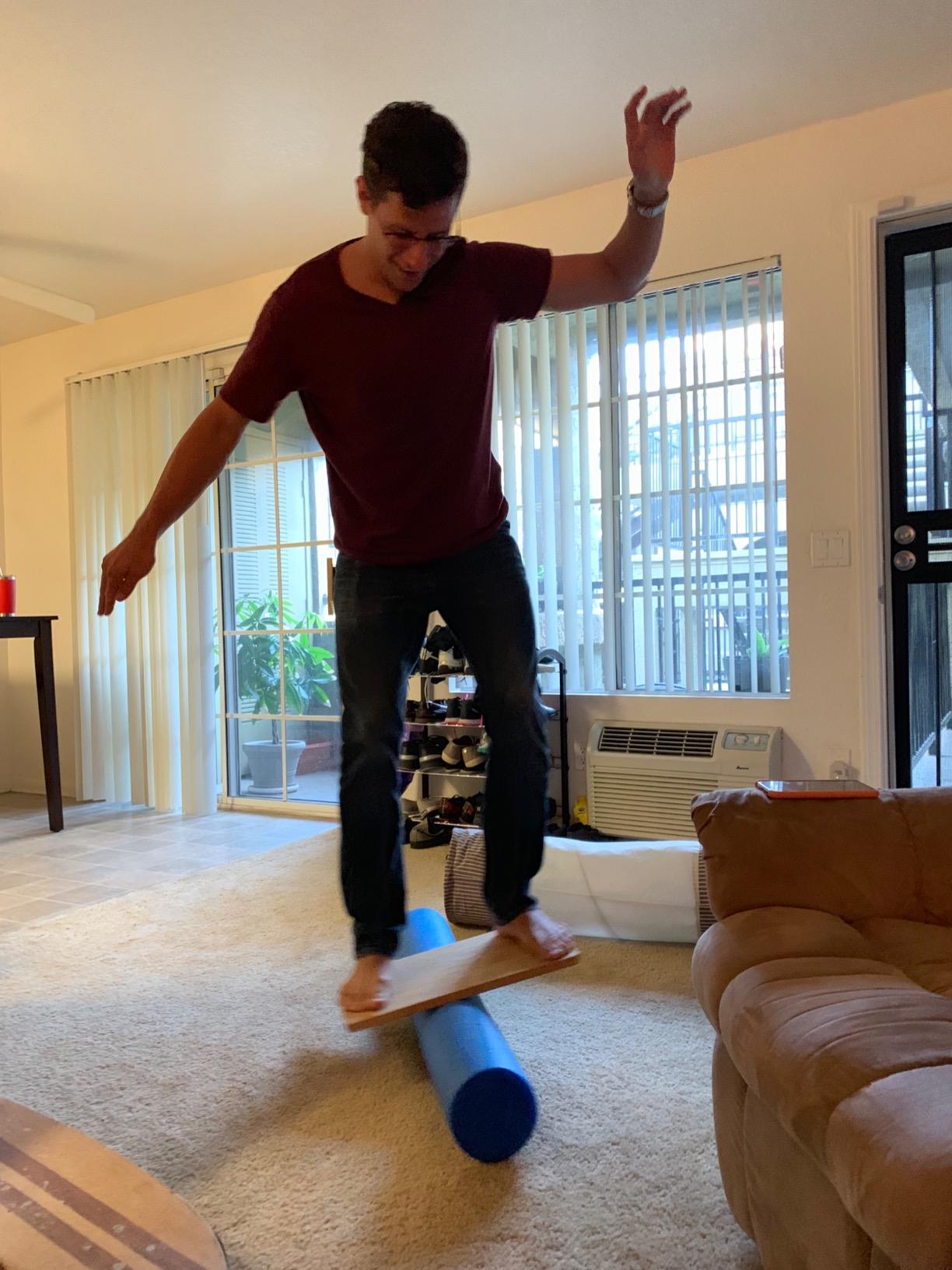 The Original Indo Board - Balance Board Trainer for Core Strength, Stability & Athletic Performance - Surfing, Skateboarding, Snowboarding, Yoga, Physical Therapy & More. Includes Board and Roller. customer photo 2