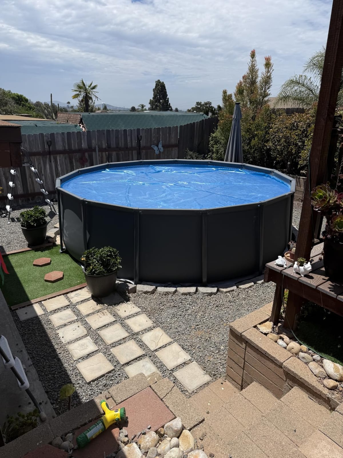 INTEX 28015E Solar Pool Cover: for 18ft Round Easy Set and Metal Frame Pools - Insulates Pool Water - Reduces Water Evaporation - Keeps Debris Out - Reduces Chemical Consumption customer photo 1